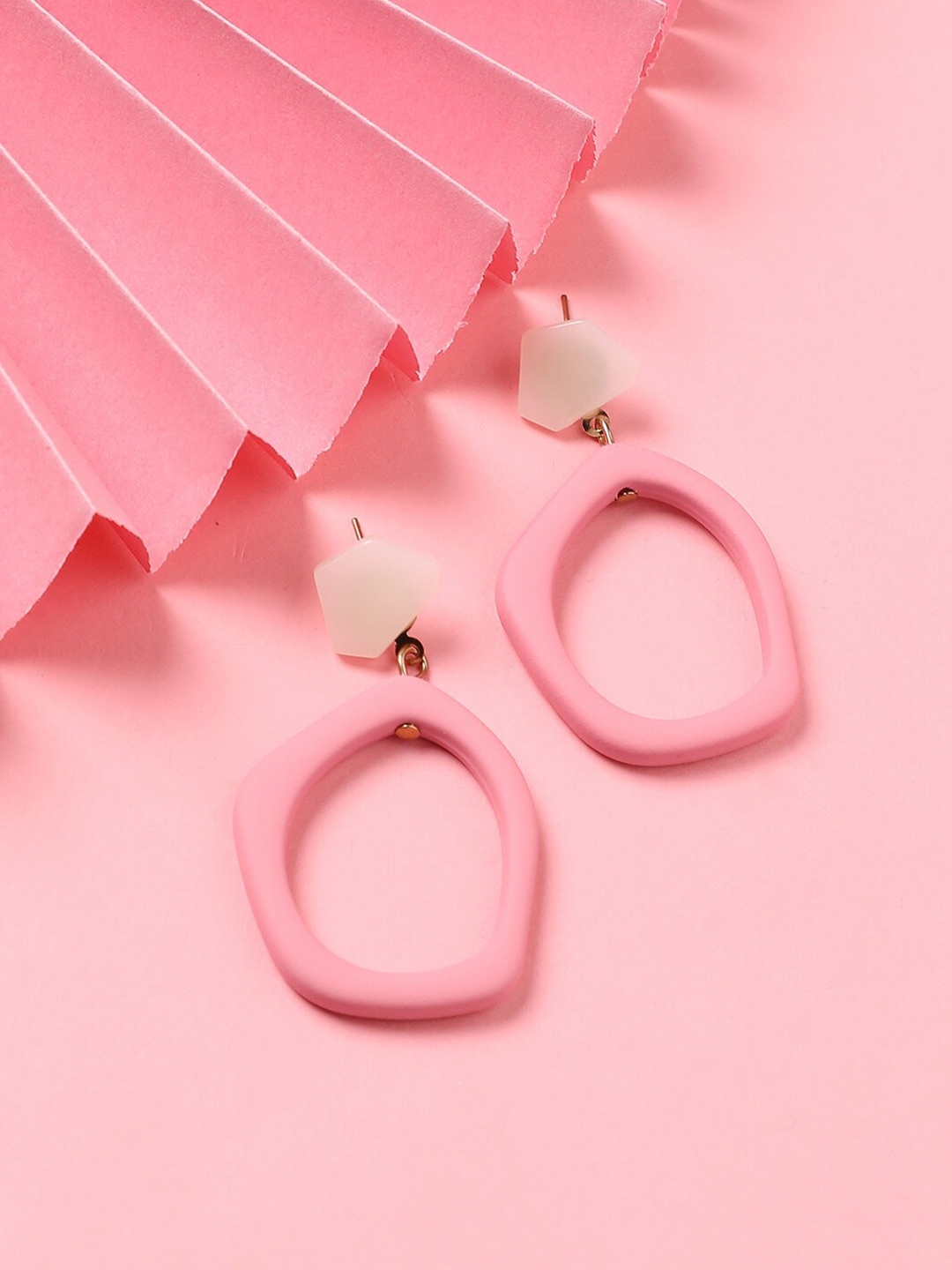 

DressBerry Pink Contemporary Drop Earrings