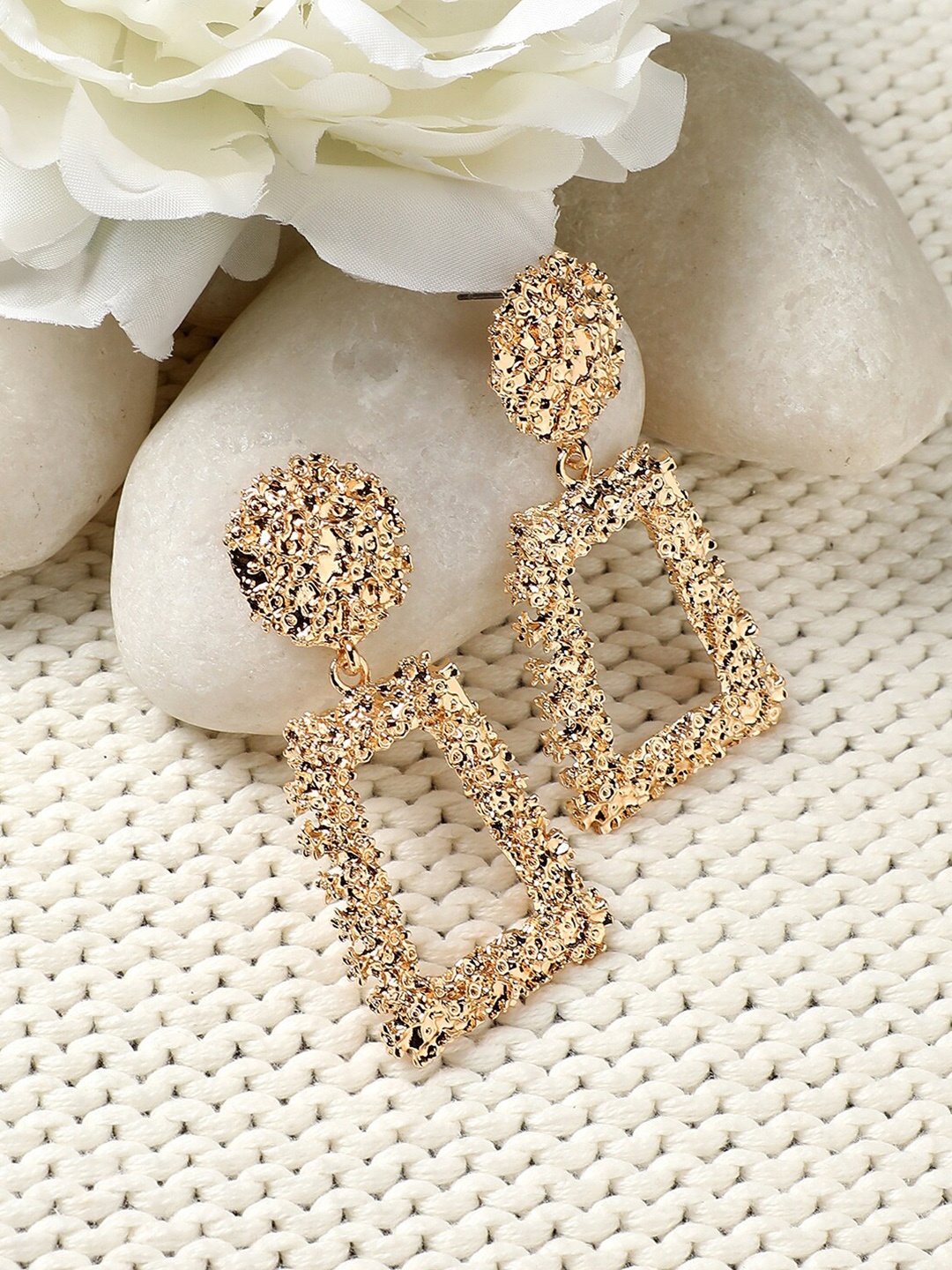

DressBerry Gold-Toned Gold Plated Drop Earrings
