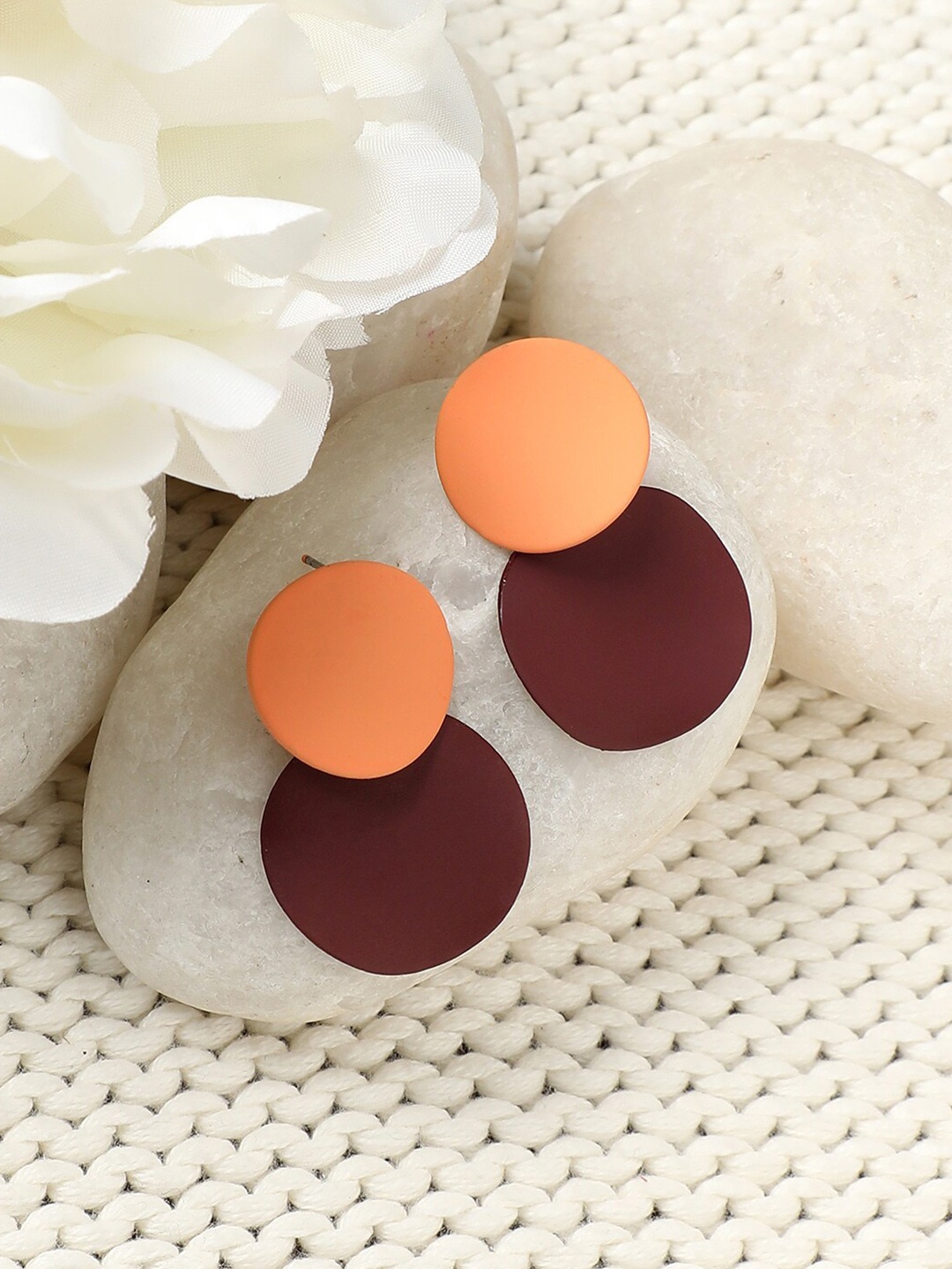 

DressBerry Orange Contemporary Drop Earrings, Gold