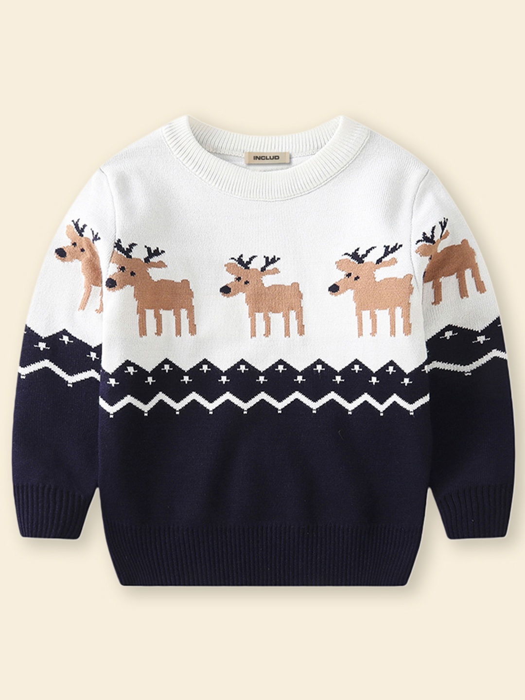 

INCLUD Boys Graphic Printed Pullover, Navy blue