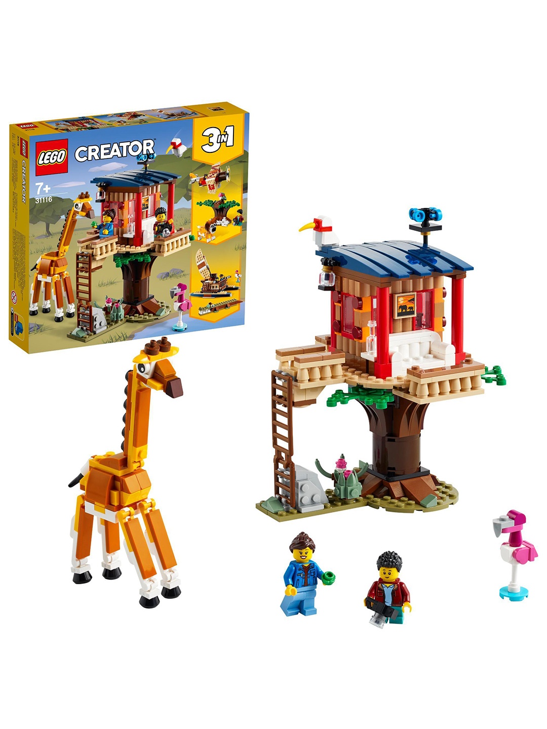 

LEGO Creator 3In1 Safari Wildlife Tree House 31116 Building Kit, Yellow