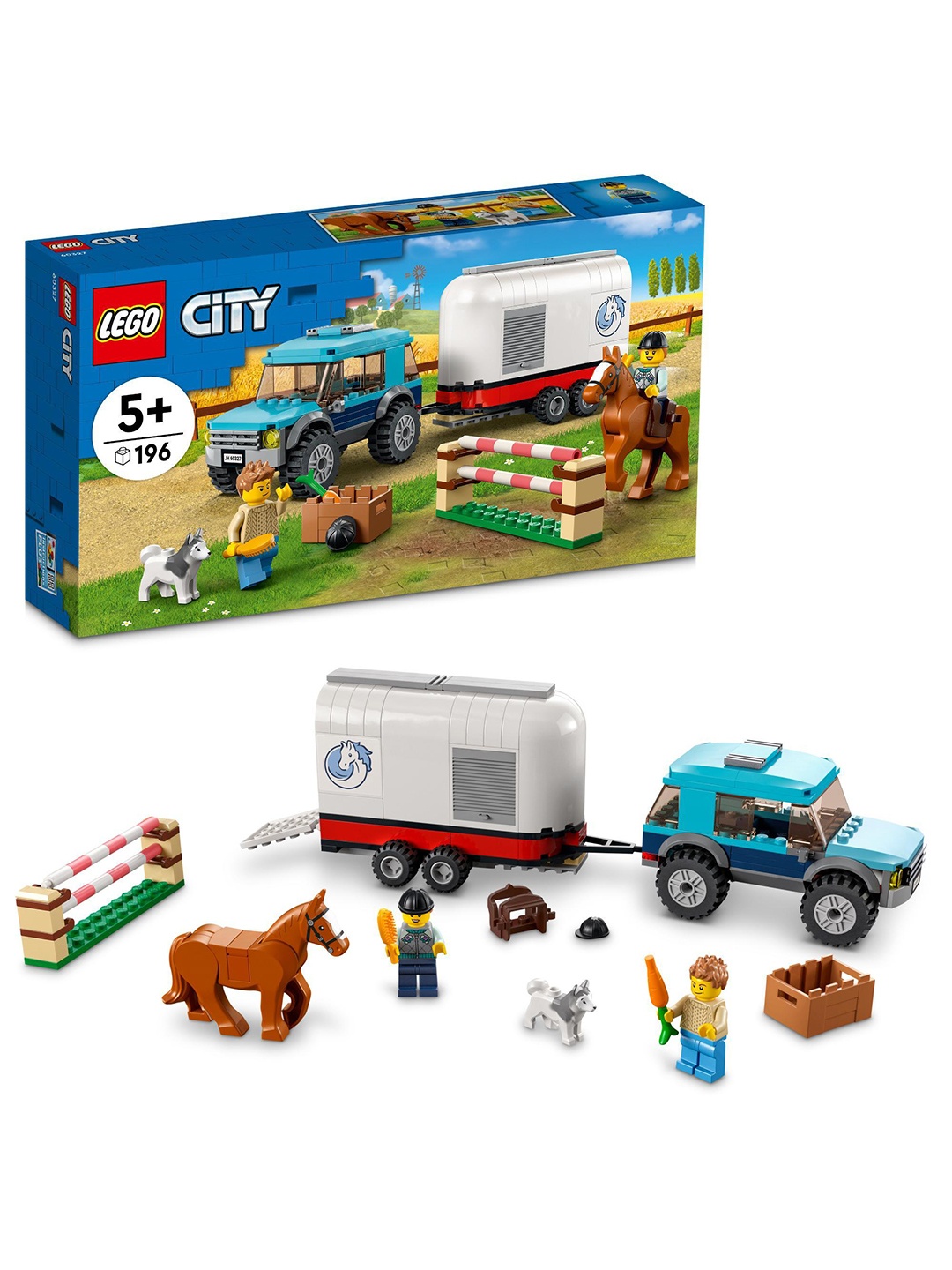 

LEGO Kids 228Pcs Horse Transporter Building Kit, Blue