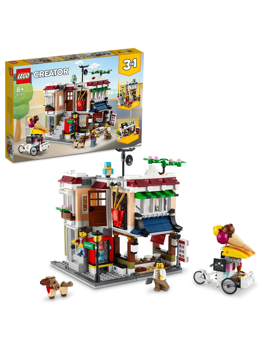 

LEGO 569-Pc Creator 3in1 Downtown Noodle Shop 31131 Building Kit, Blue