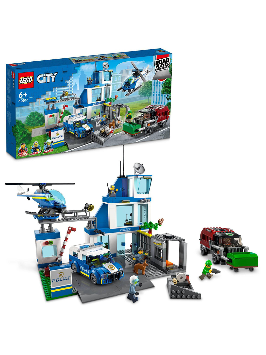 

LEGO Kids 668-Pieces City Police Station 60316 Building Kit, Blue