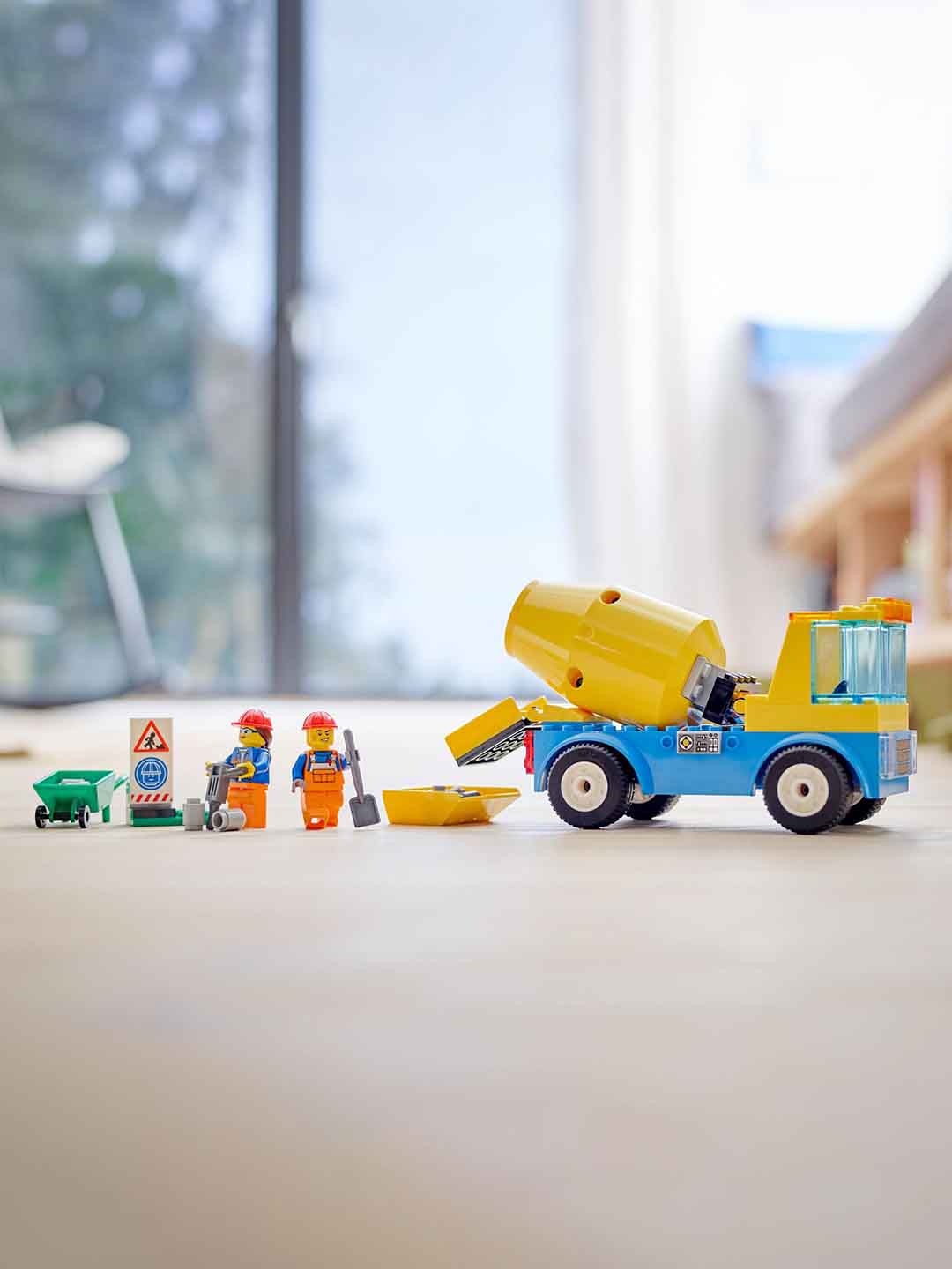 

LEGO Kids 85 Pieces Cement Mixer Truck Building Kit, Blue