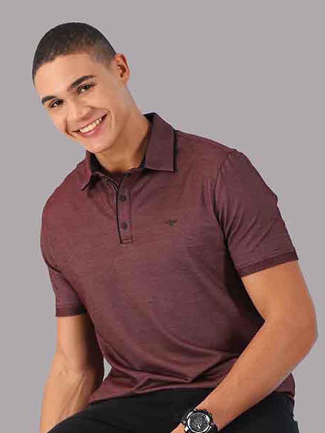 

STELLERS Polo Collar Moisture Wicking Cotton T-shirt, Maroon