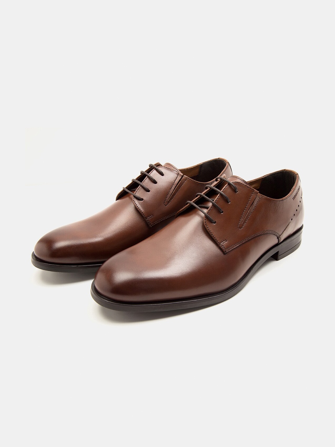 

THOMAS CRICK Men Leather Formal Derbys, Brown
