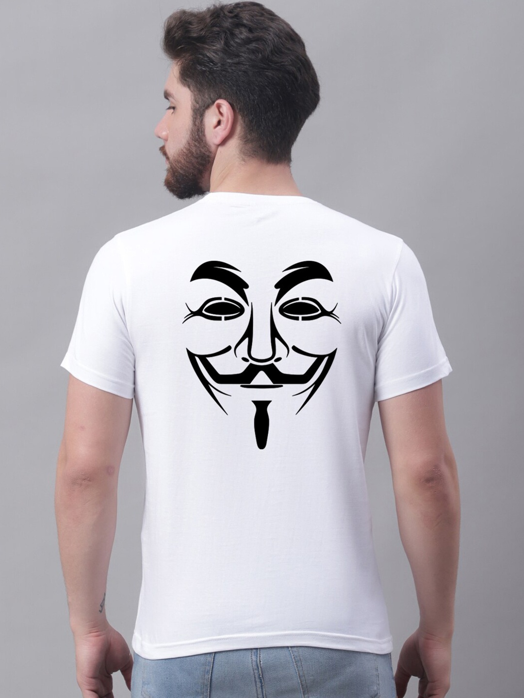 

Friskers Graphic Printed Cotton Applique Slim Fit T-shirt, White
