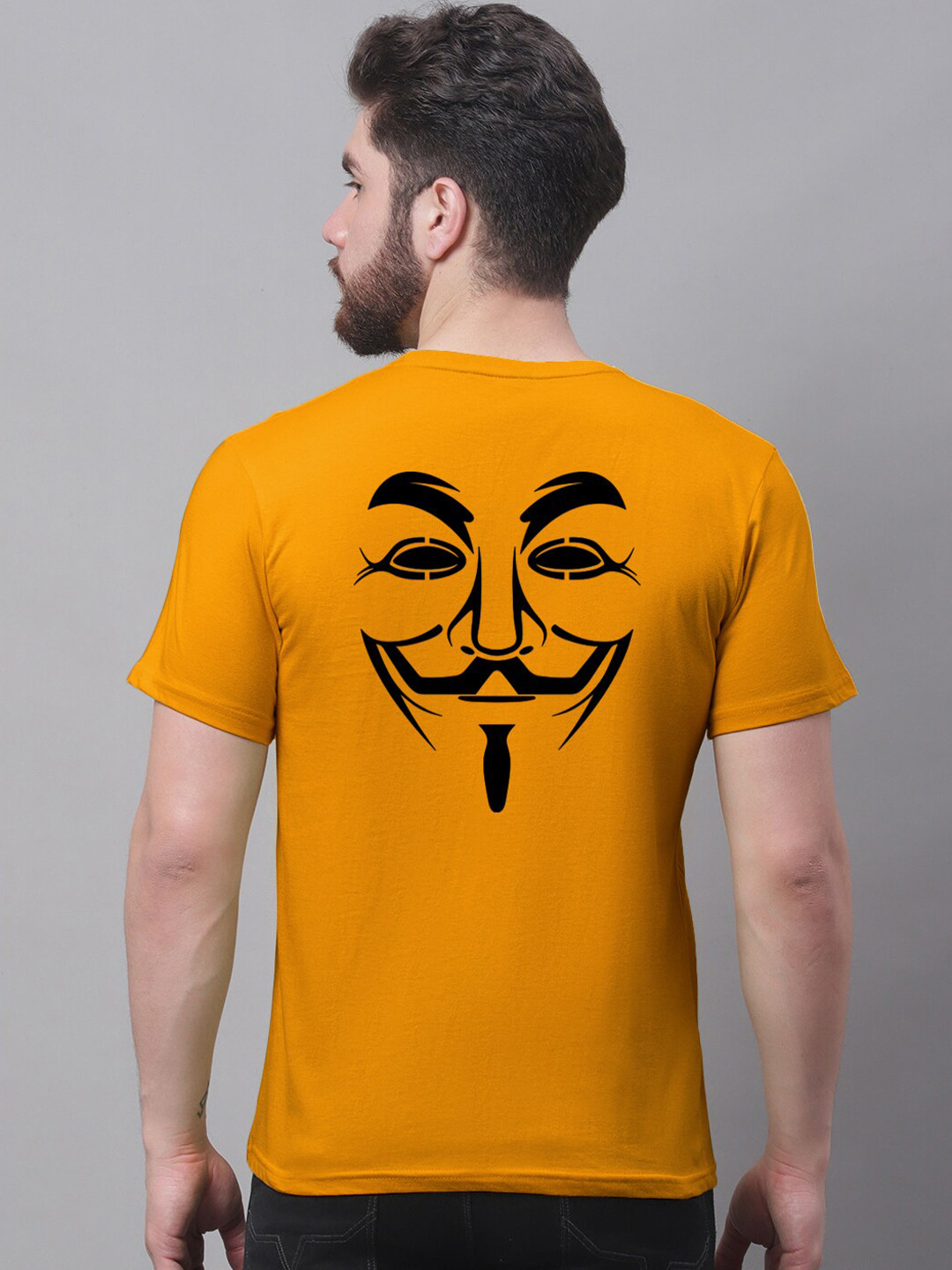 

Friskers Typography Printed Round Neck Cotton Slim Fit T-shirt, Mustard