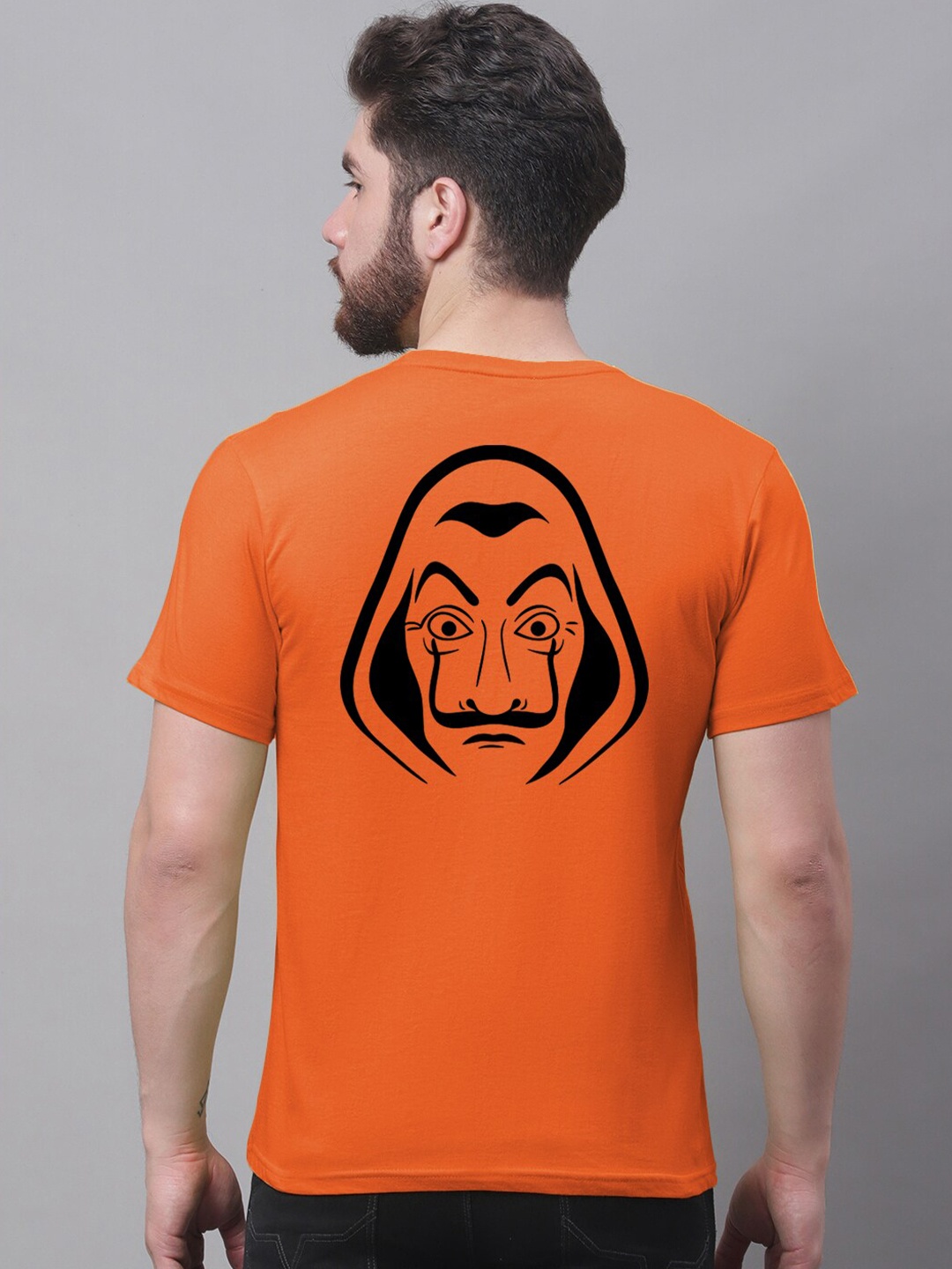 

Friskers Typography Printed Round Neck Cotton Slim Fit T-shirt, Orange