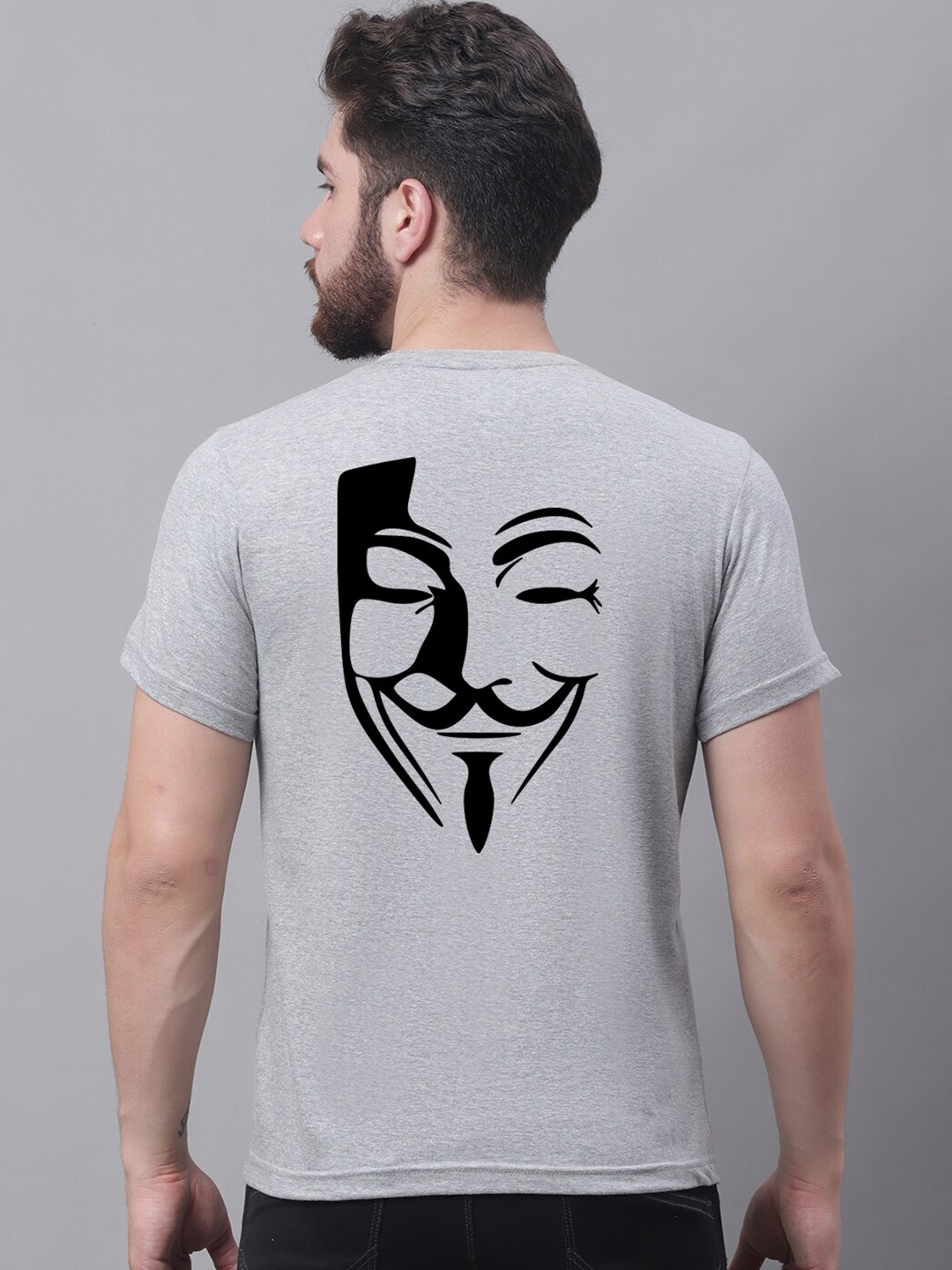 

Friskers Typography Printed Cotton Slim Fit T-shirt, Grey