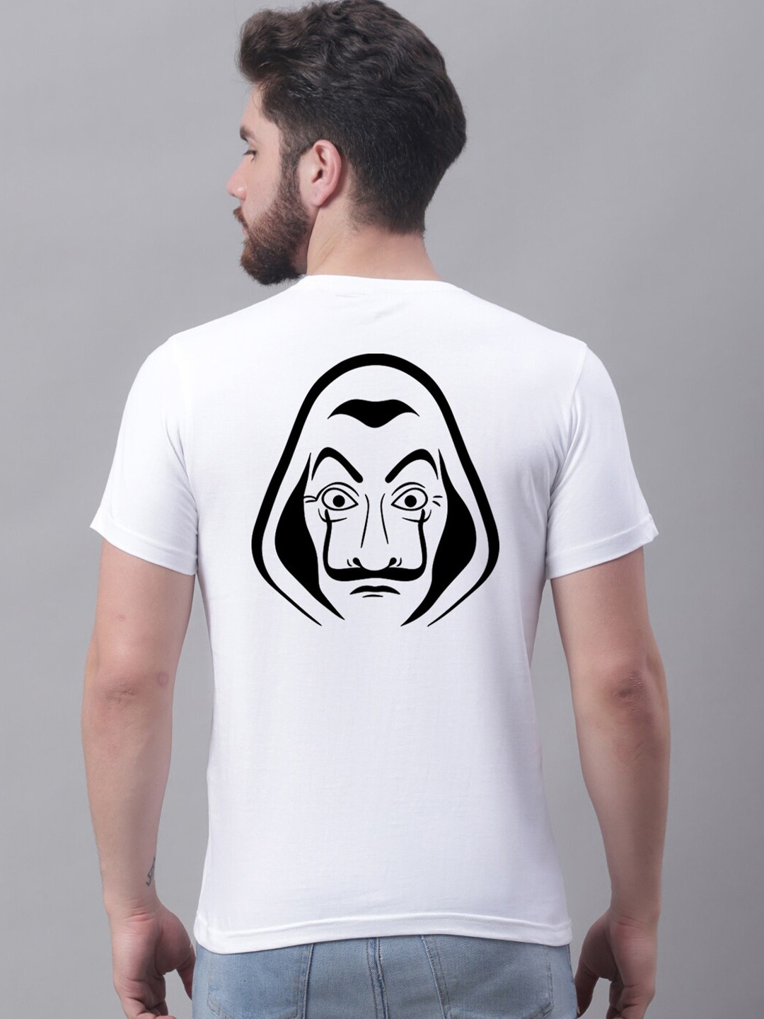 Friskers Typography Printed Round Neck Cotton Slim Fit T-shirt, White