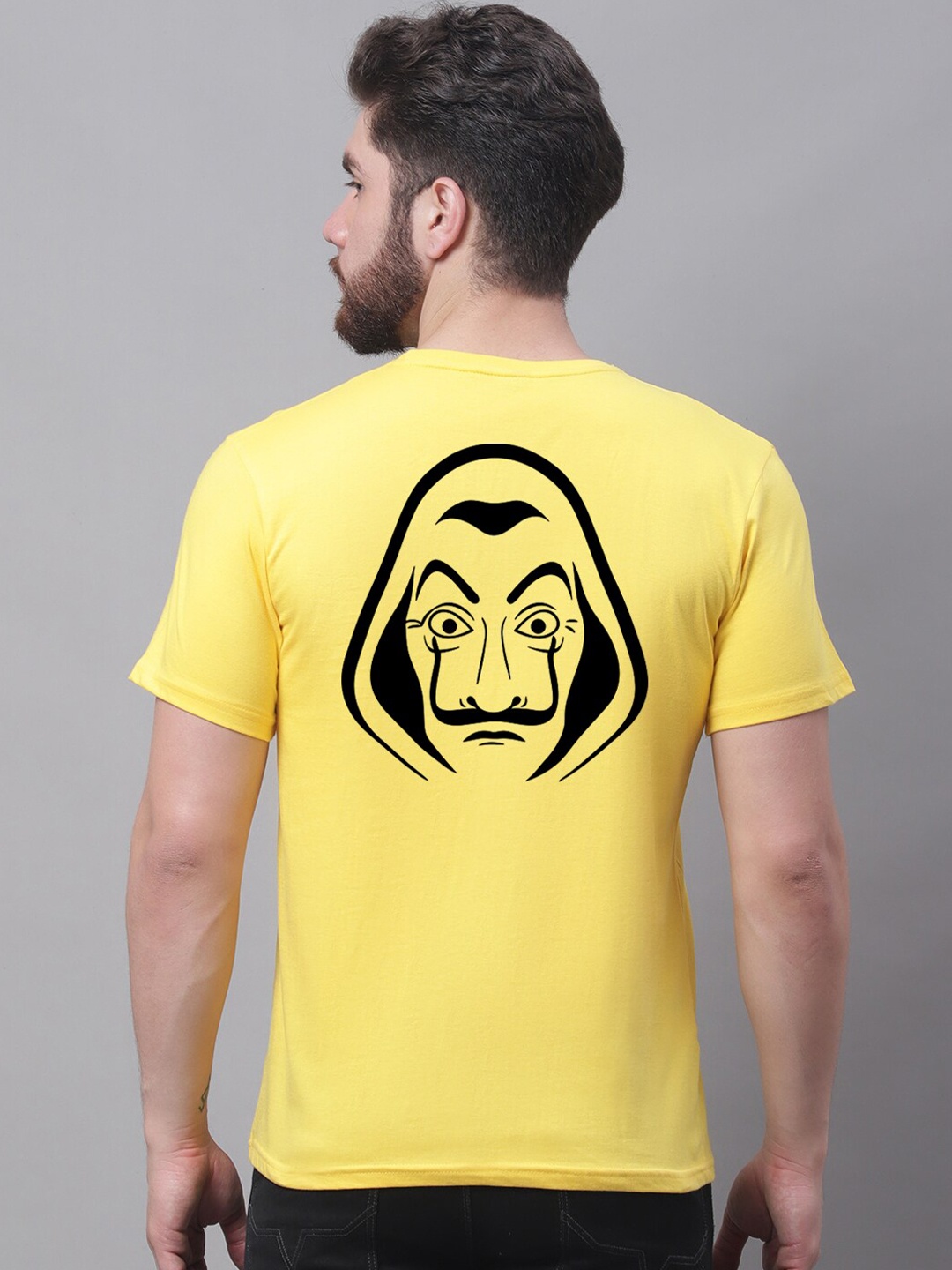 

Friskers Typography Printed Slim Fit Cotton T-shirt, Yellow