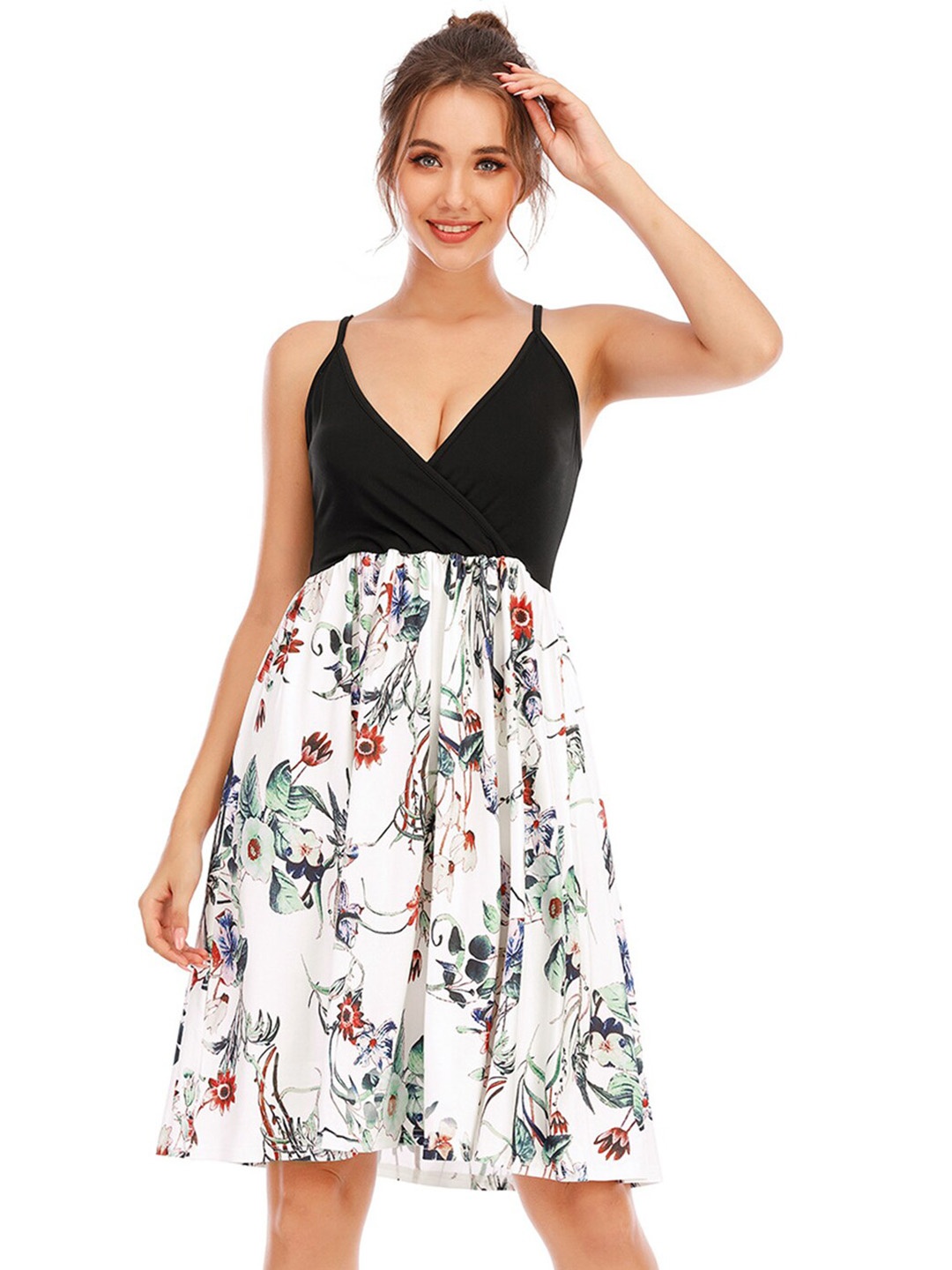 

StyleCast Green Floral Print Fit & Flare Dress, White