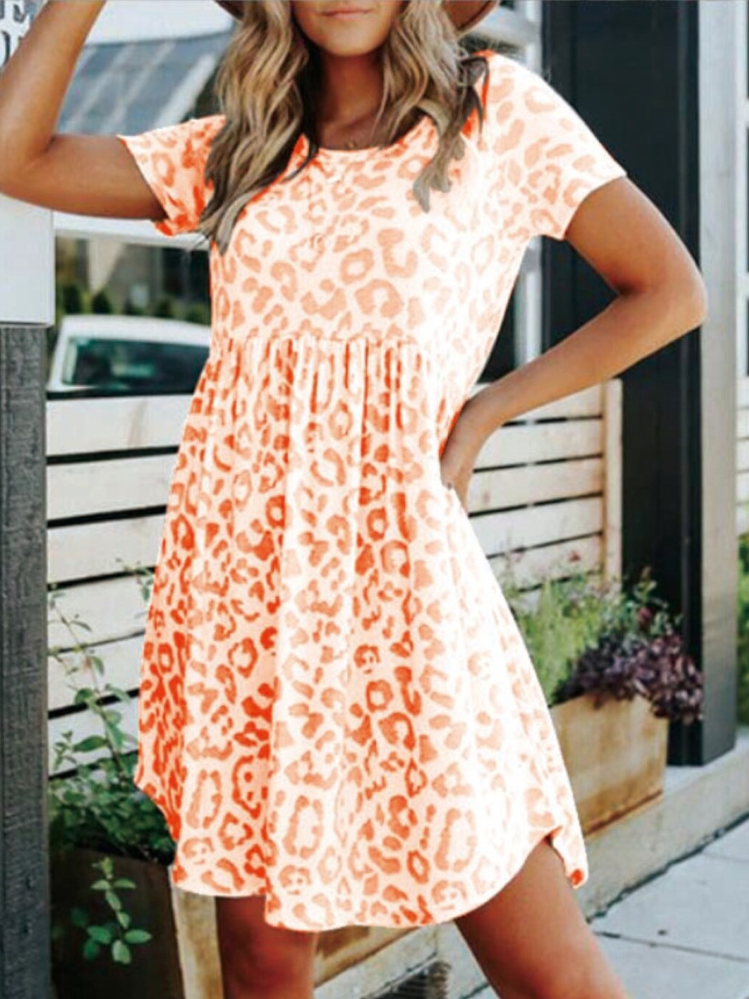 

StyleCast Orange Animal Printed Fit & Flare Dress