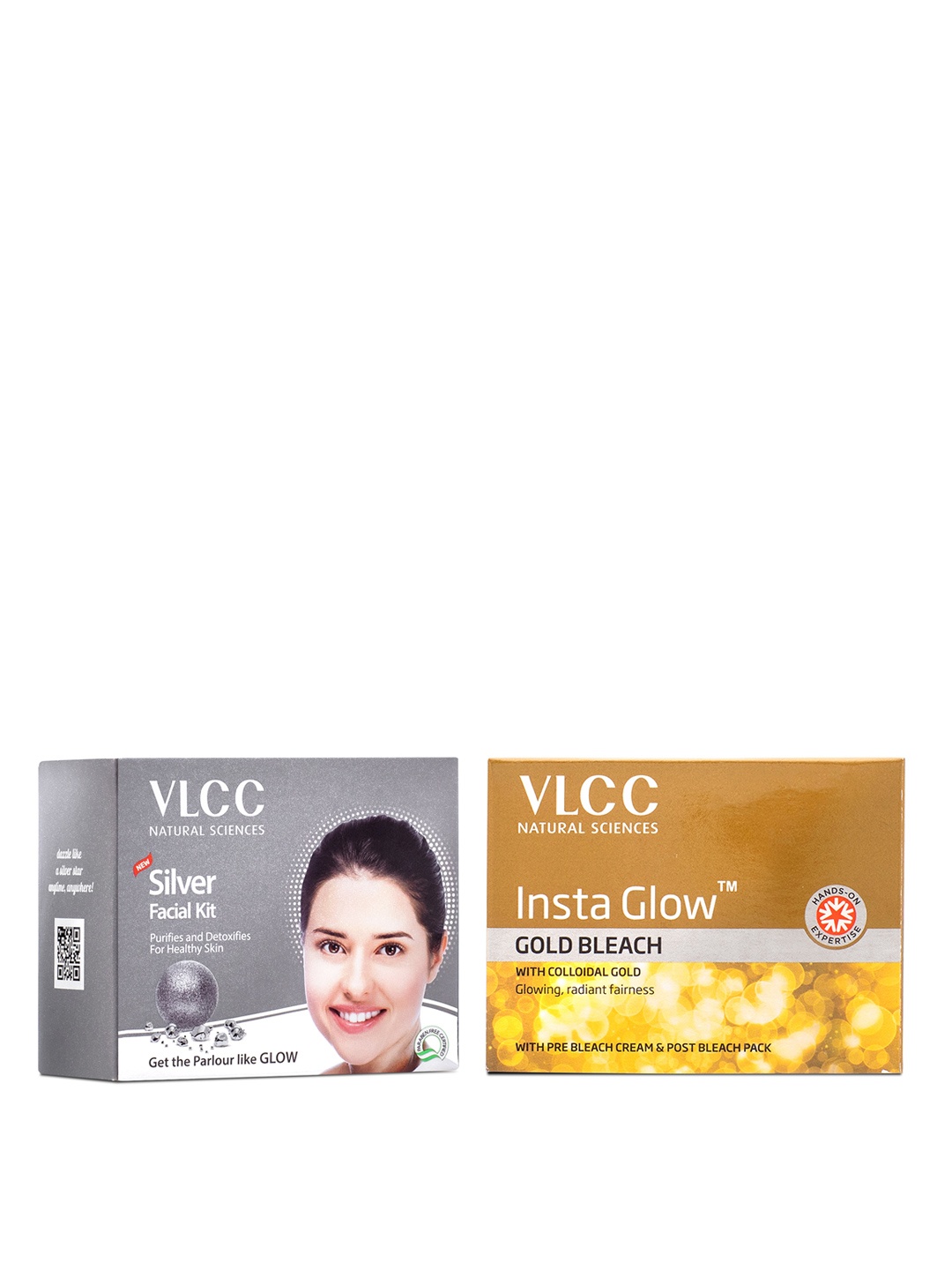 

VLCC Combo Of Skin Purifying Silver Facial Kit 60g & Insta Glow Gold Bleach 30g