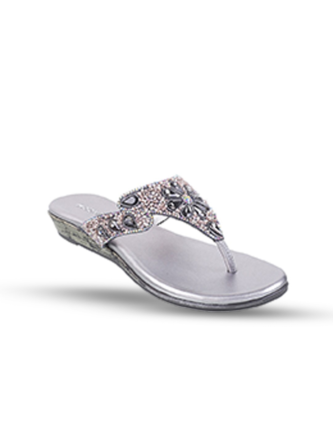 

Mochi Embellished Open Toe Flats, Grey