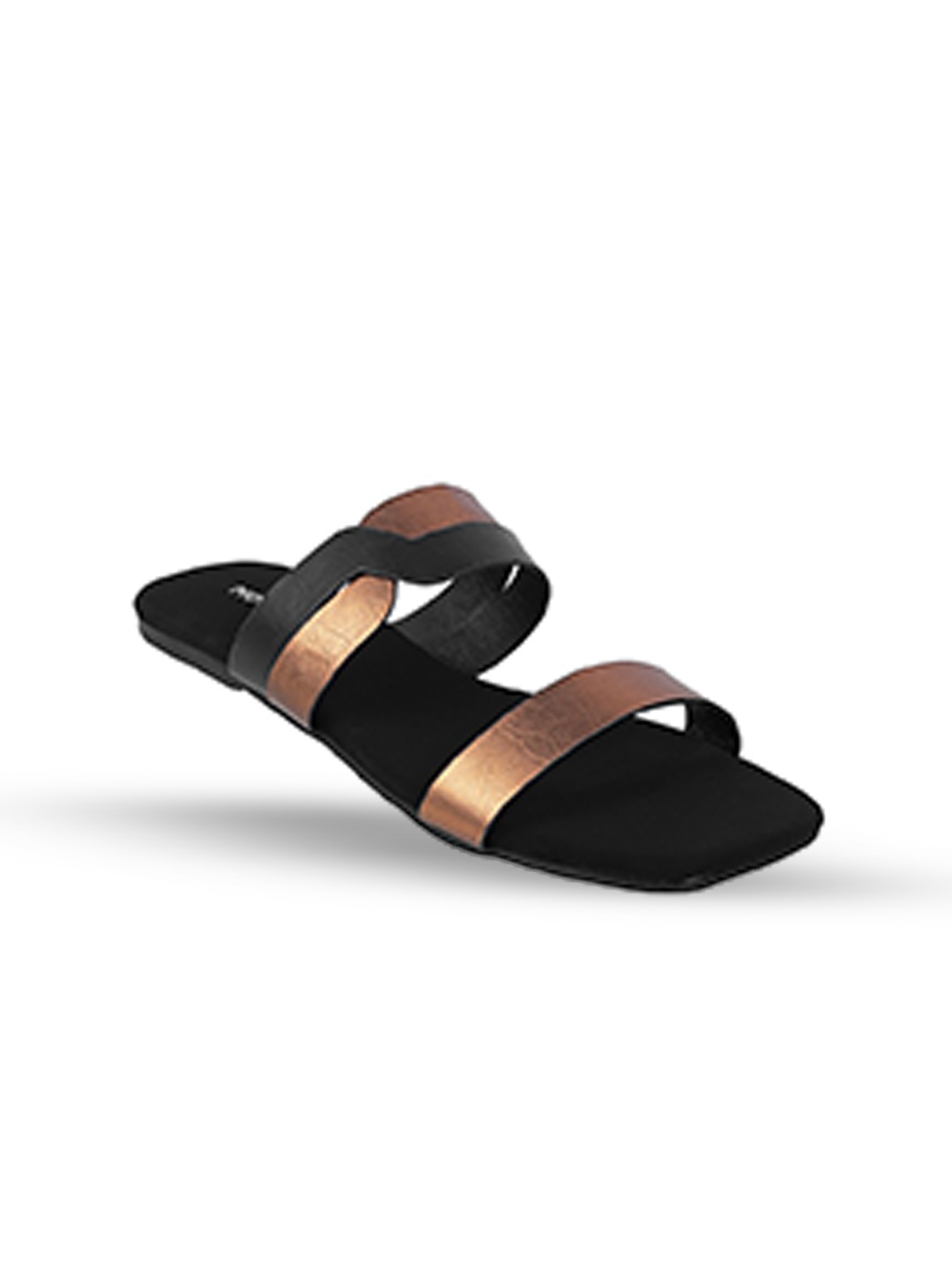 

Mochi Colourblocked Open Toe Flats, Gold