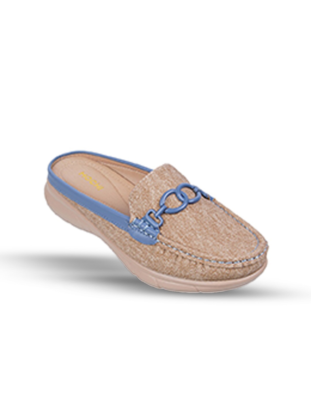 

Mochi Women Round Toe Mules, Beige