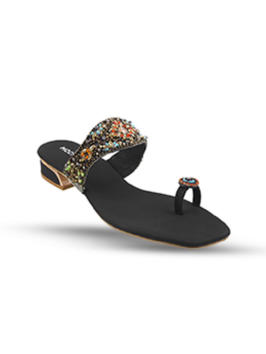 

Mochi Embellished One Toe Flats, Black