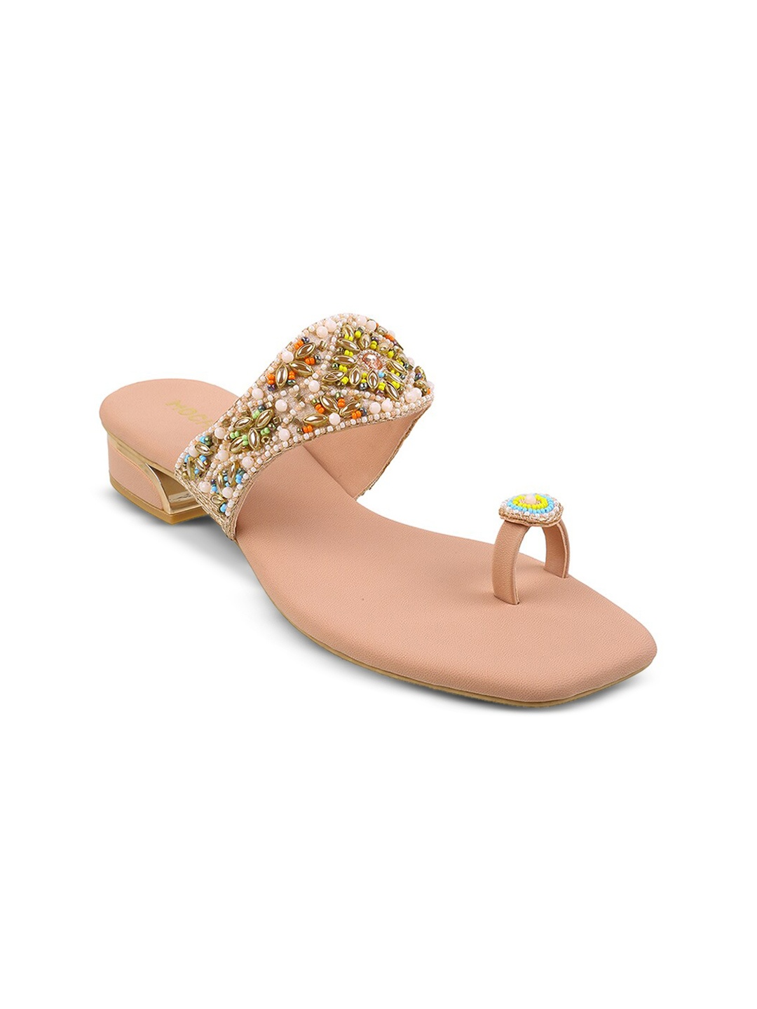 

Mochi Embellished One Toe Flats, Peach