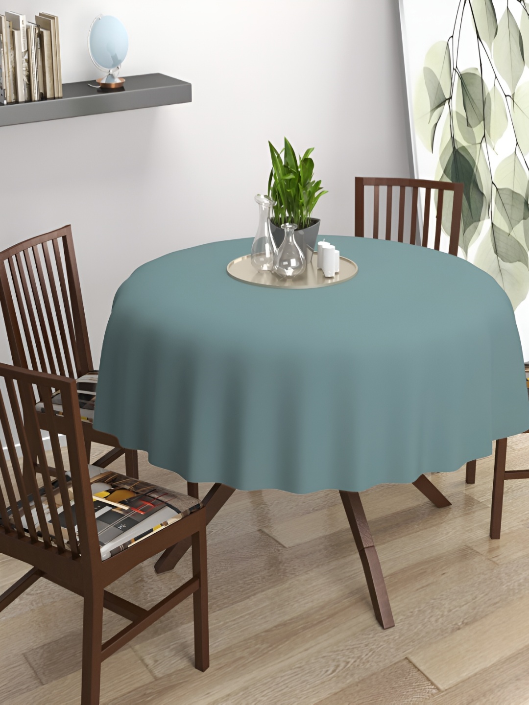 

Trance Home Linen Blue Cotton Round 4-Seater Table Cover