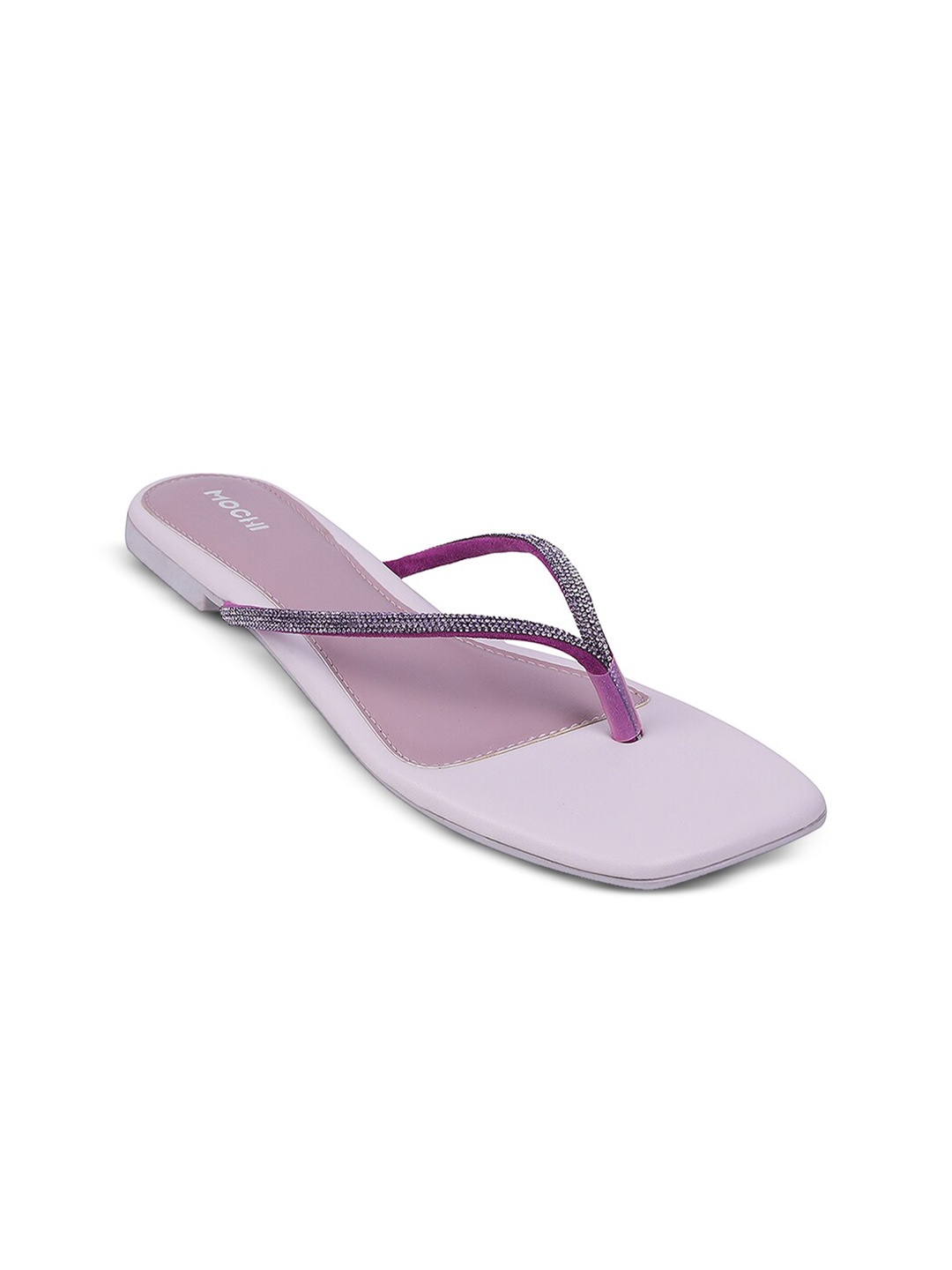 

Mochi Embellished Open Toe Flats, Purple