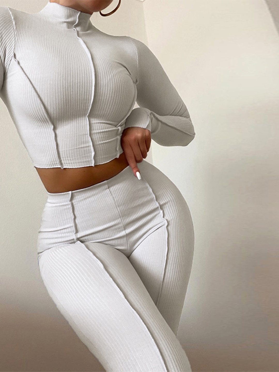 

StyleCast Solid Top With Trousers Co-Ords Set, White