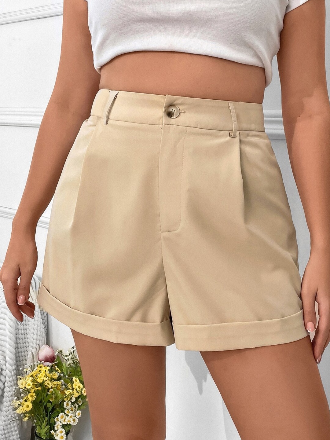 

StyleCast Women Khaki Above Knee Regular Shorts