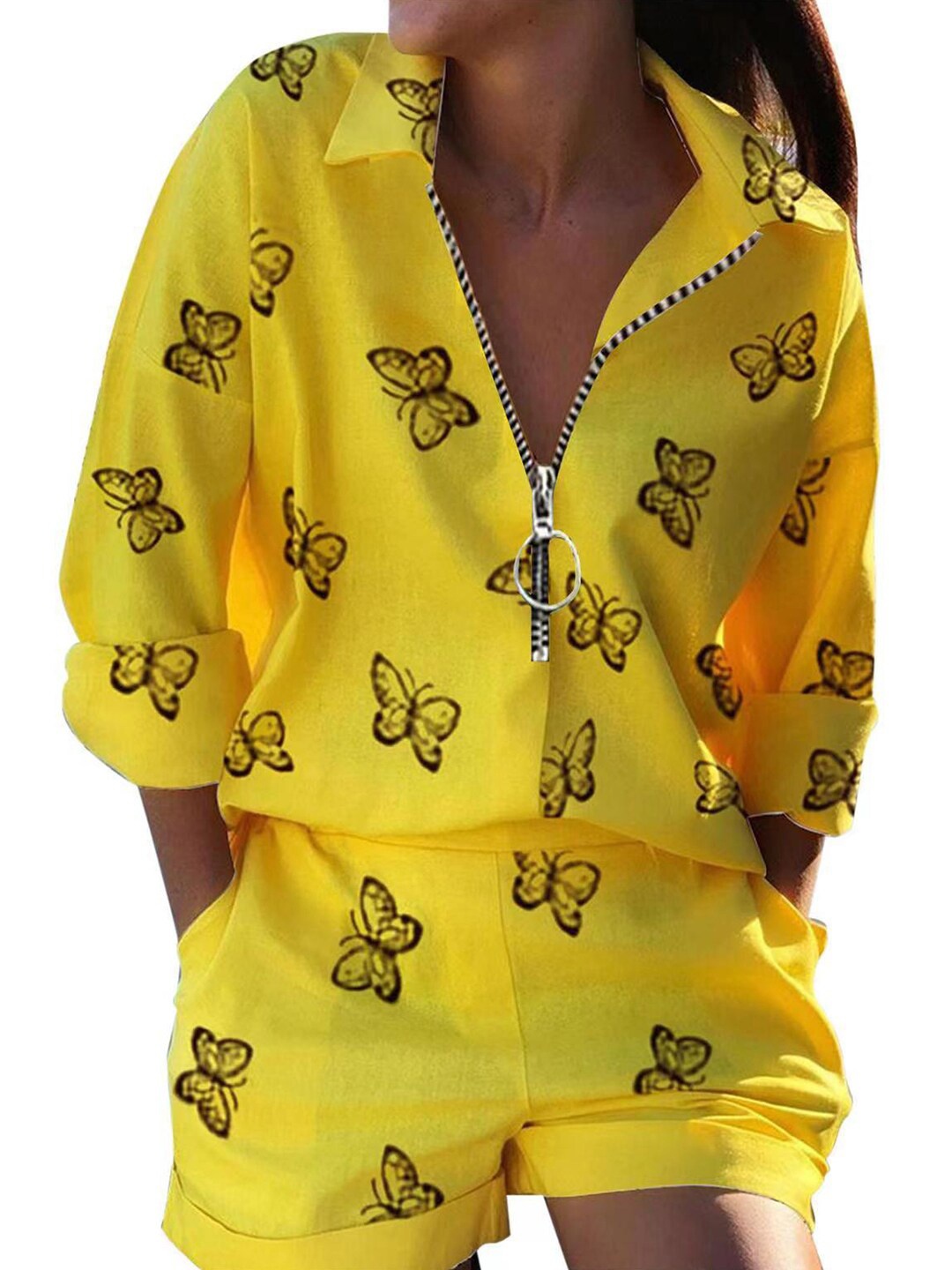 

StyleCast Printed Top With Shorts Co-Ords Set, Yellow