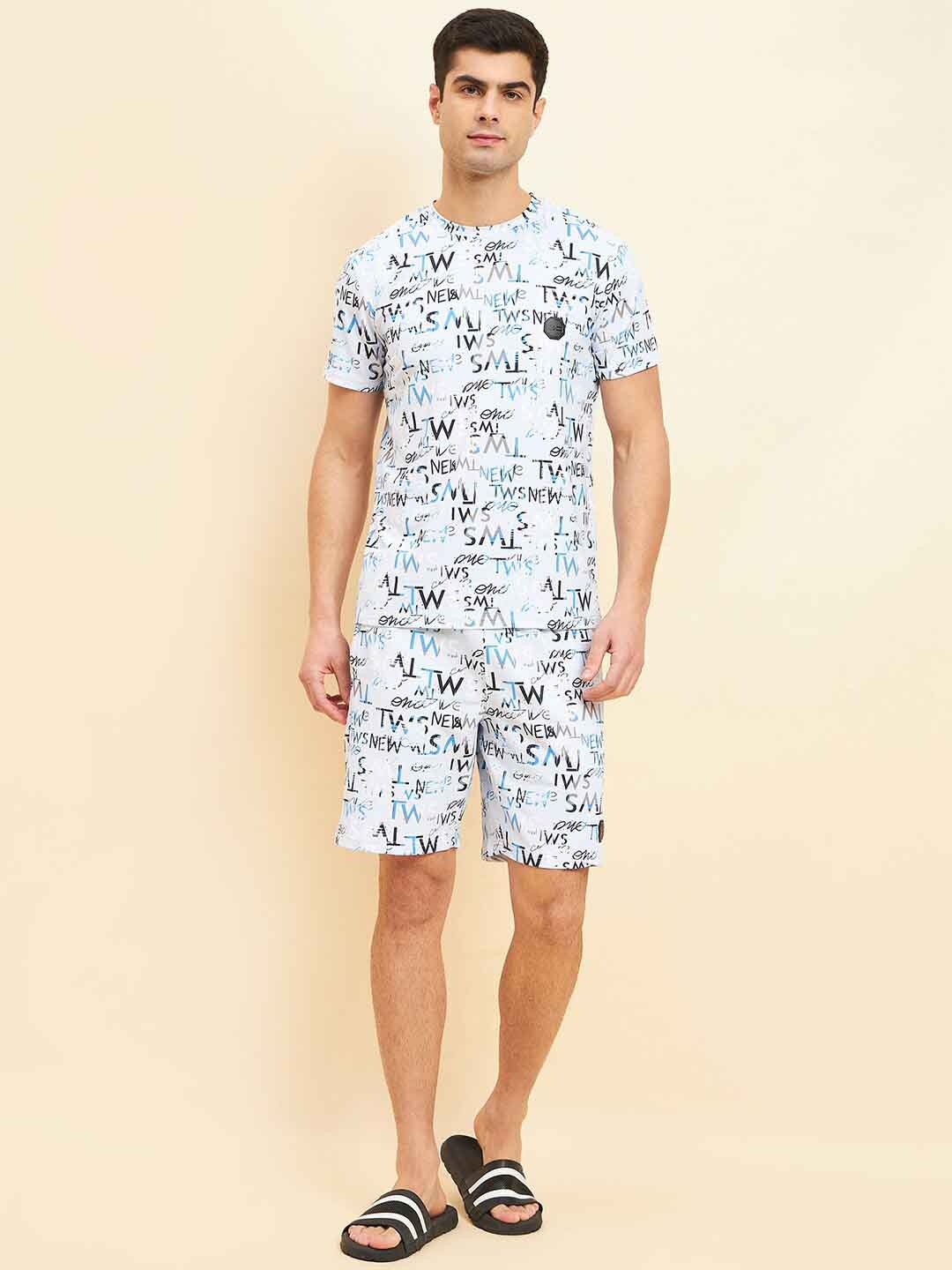 

Sweet Dreams Blue Typography Printed Night suit