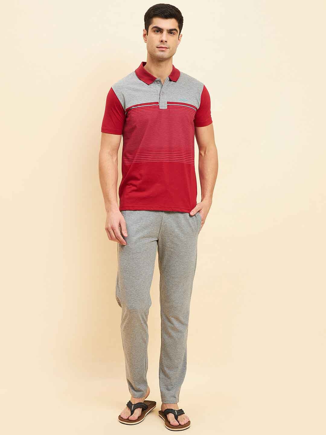 

Sweet Dreams Red Pure Cotton Colourblocked Night suit