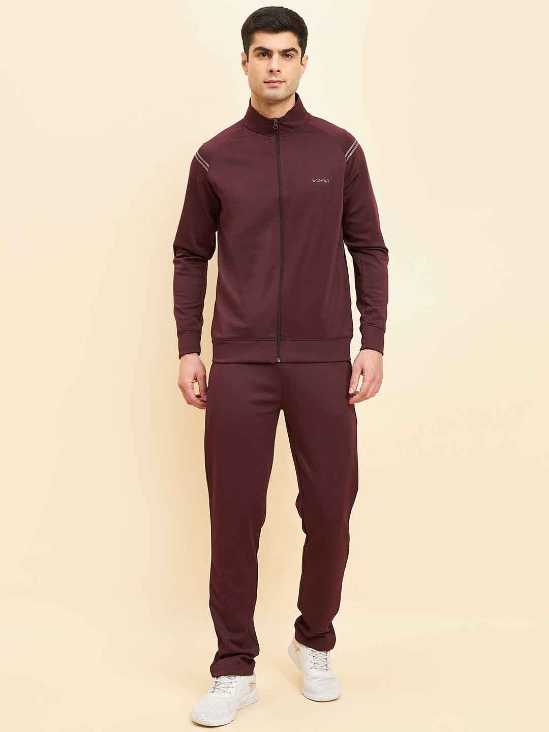 

Sweet Dreams Brown Mock Collar Sweatshirt & Trouser, Maroon