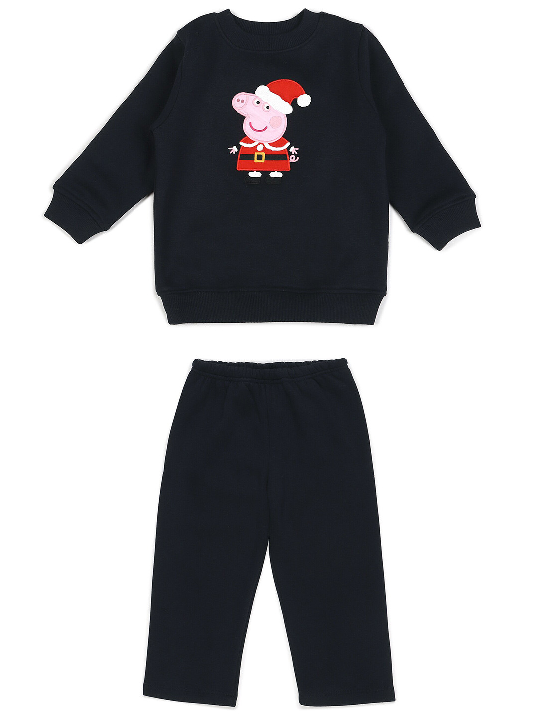 

shopbloom Kids Peppa Pig Printed Pure Cotton T-shirt with Pyjamas, Black