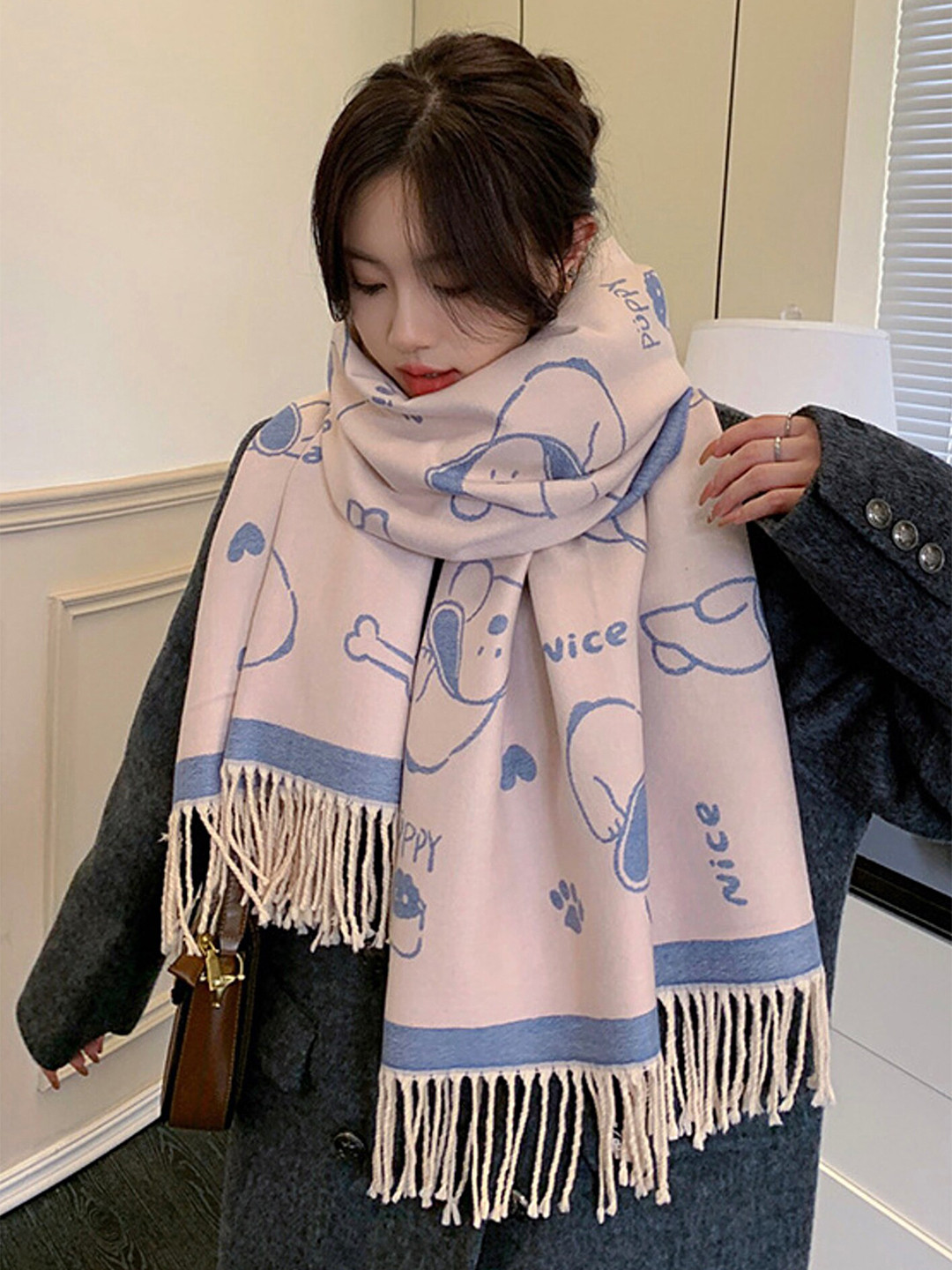 

LULU & SKY Women Printed Scarf, Pink