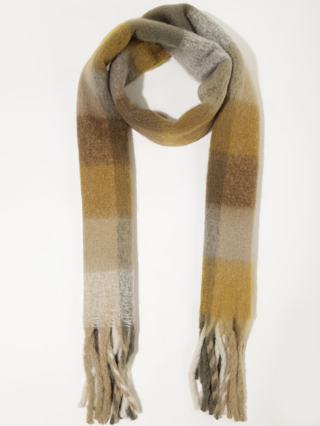 

LULU & SKY Checked Scarf, Yellow