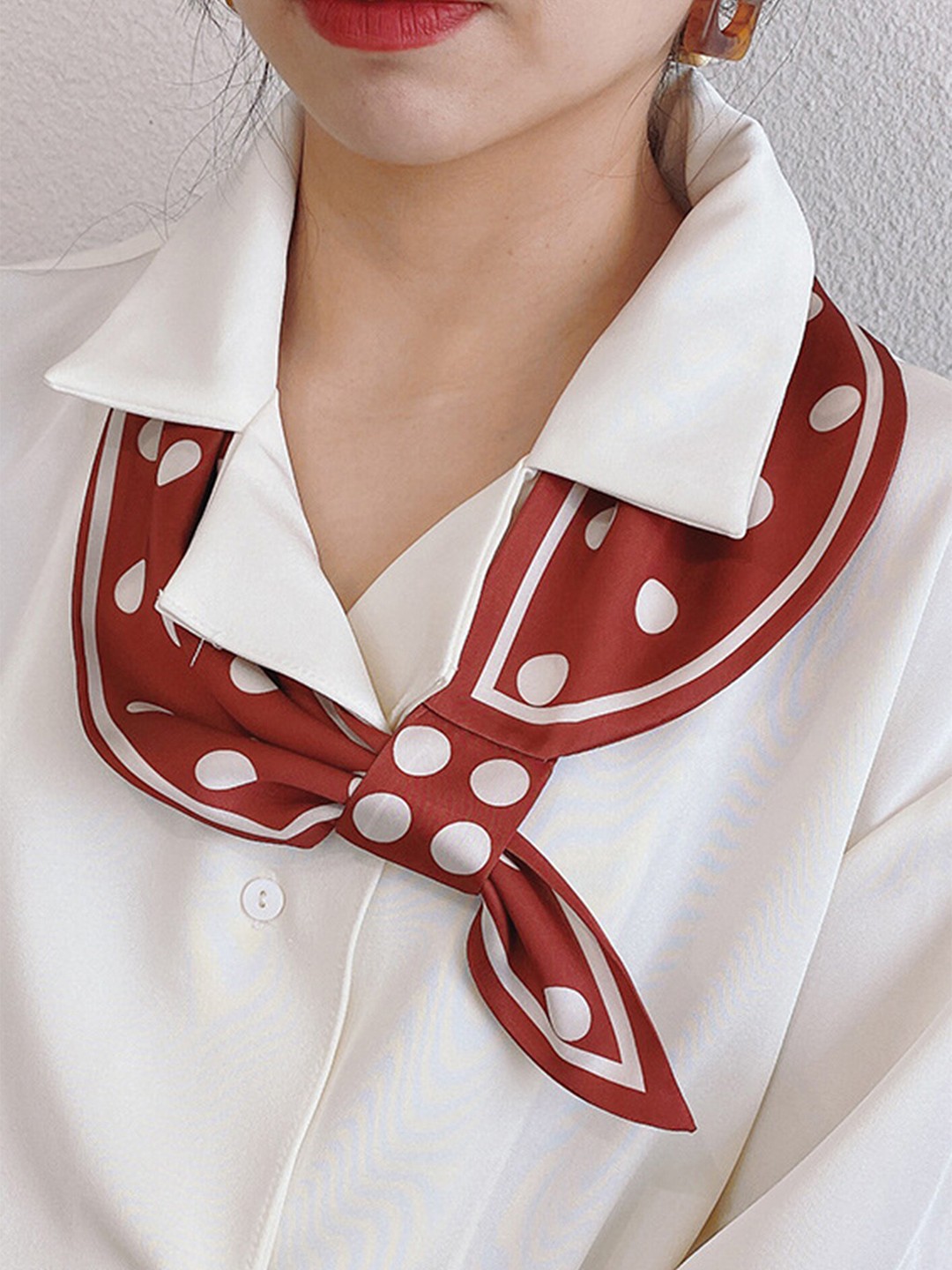 

LULU & SKY Geometric Printed Scarf, Red
