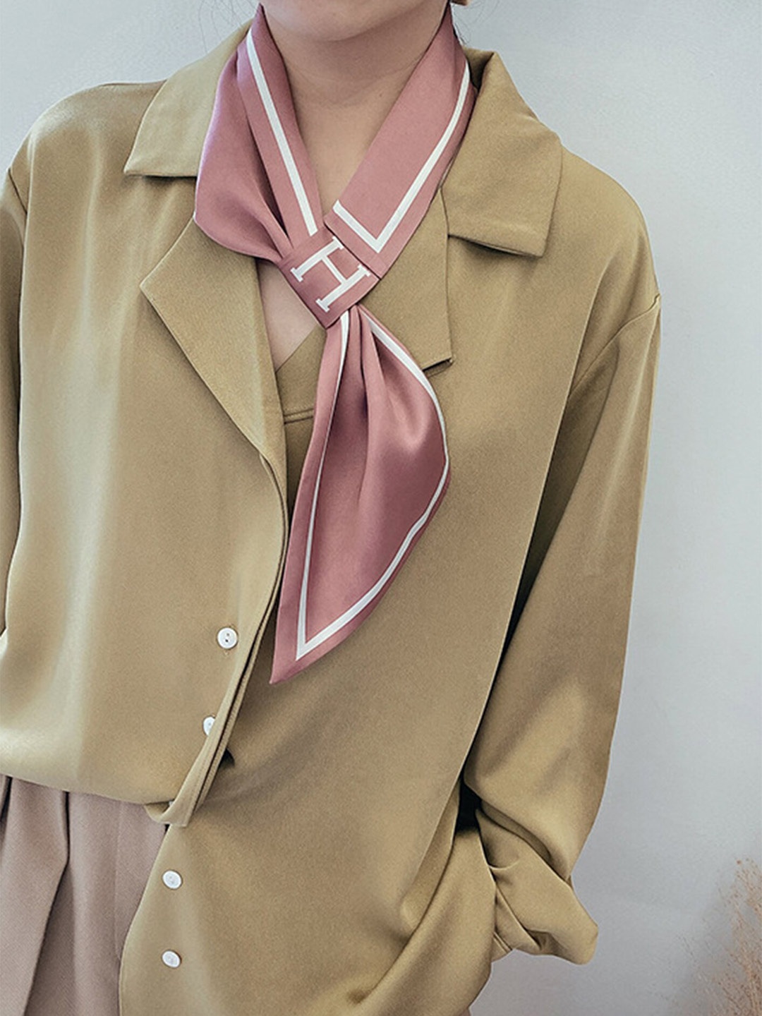 

LULU & SKY Women Striped Scarf, Pink