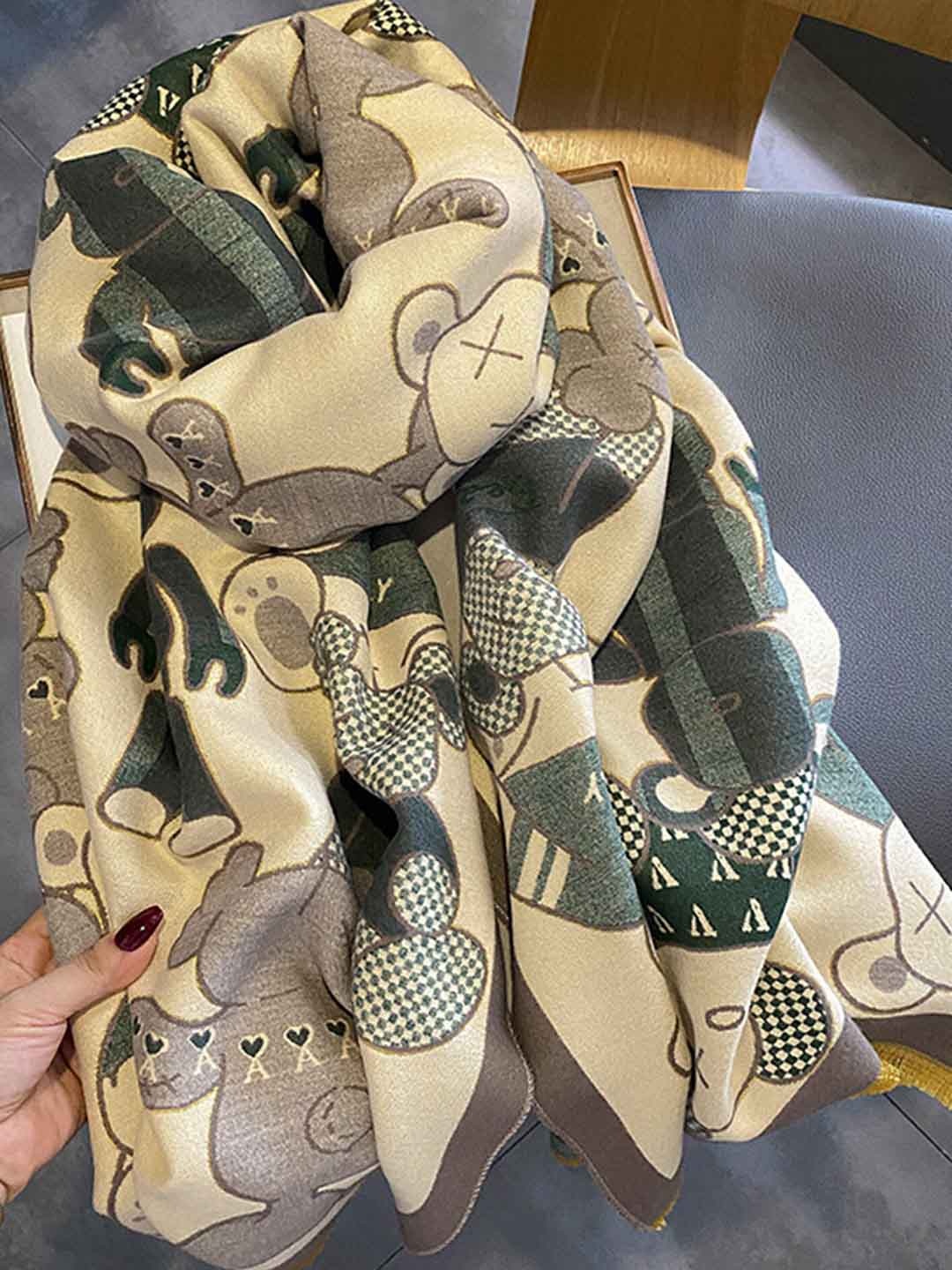 

LULU & SKY Abstact Printed Cotton Scarf, Grey