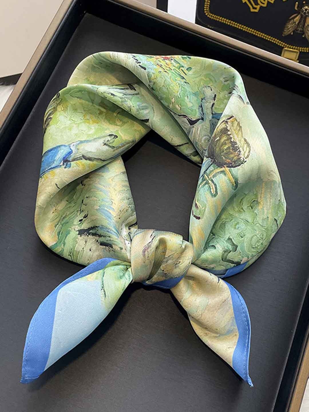 

LULU & SKY Abstract Printed Scarf, Blue