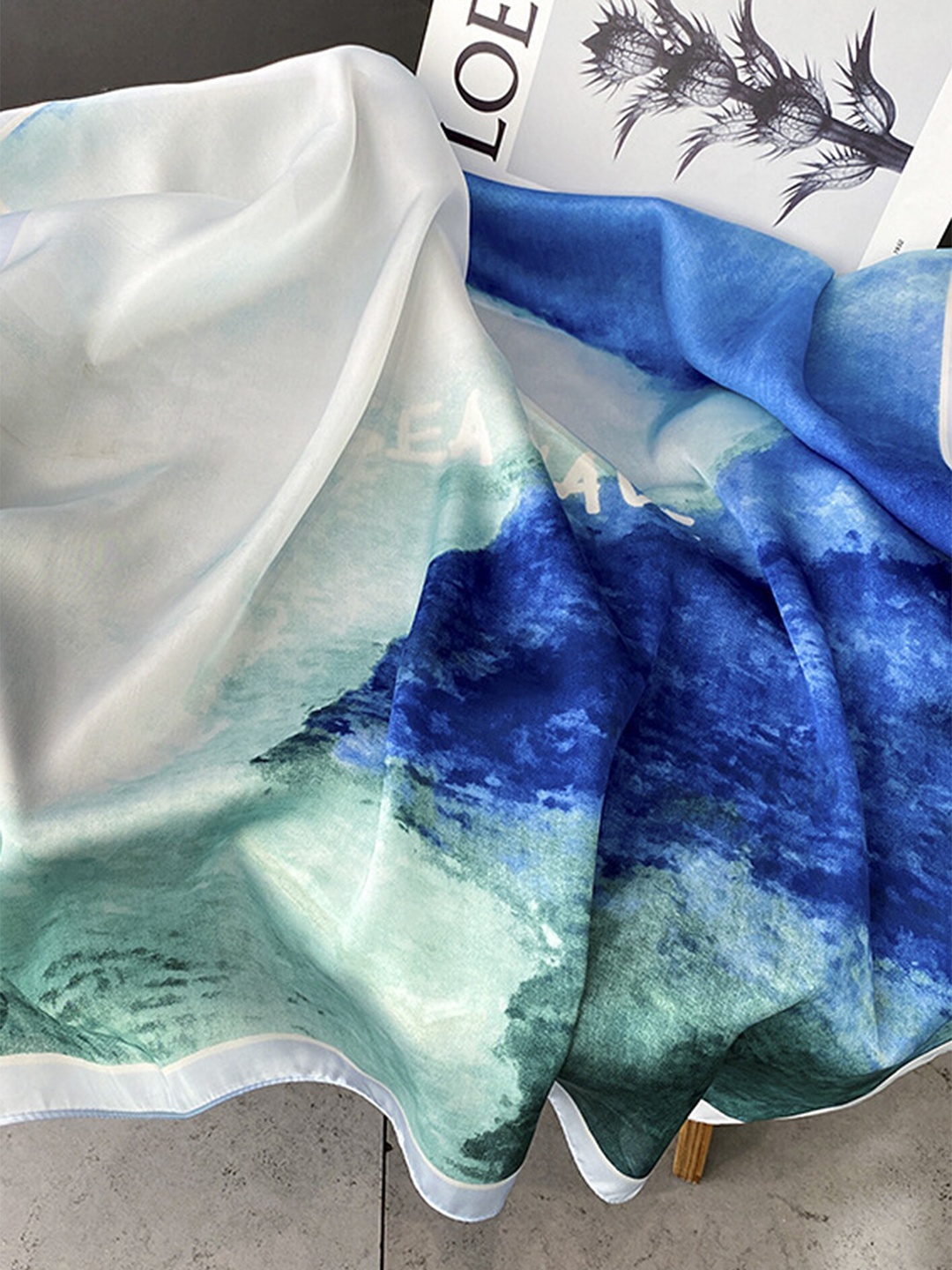 

LULU & SKY Women Abstract Printed Scarf, Blue