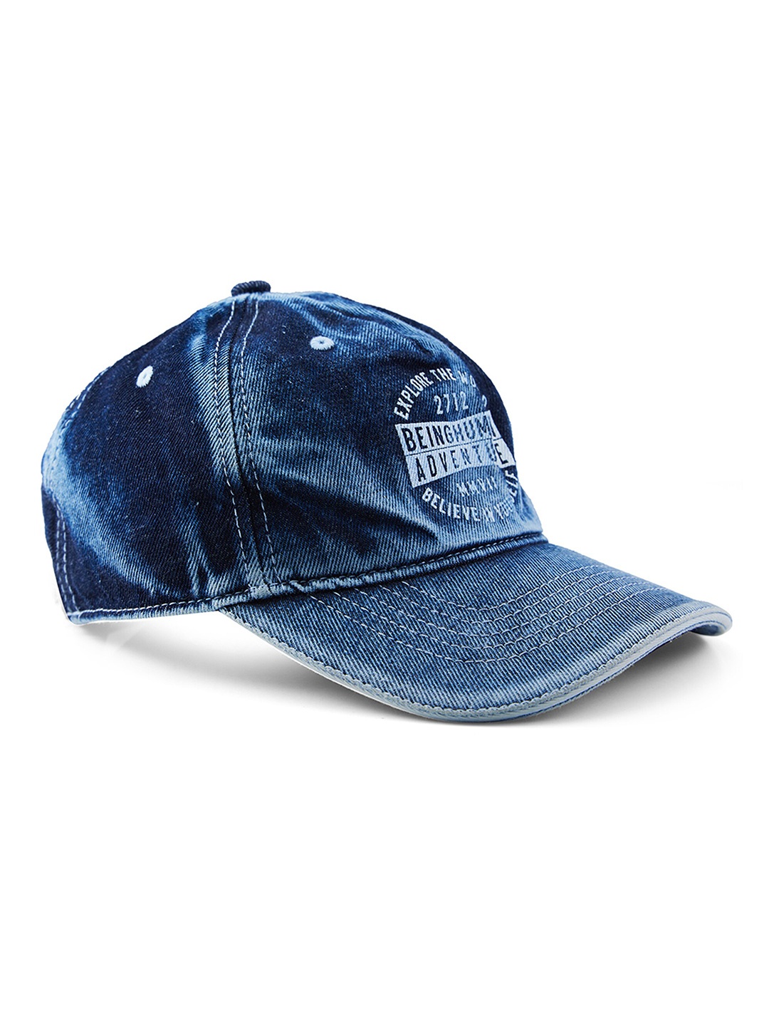 

Being Human Men Printed Denim Baseball Cap, Blue