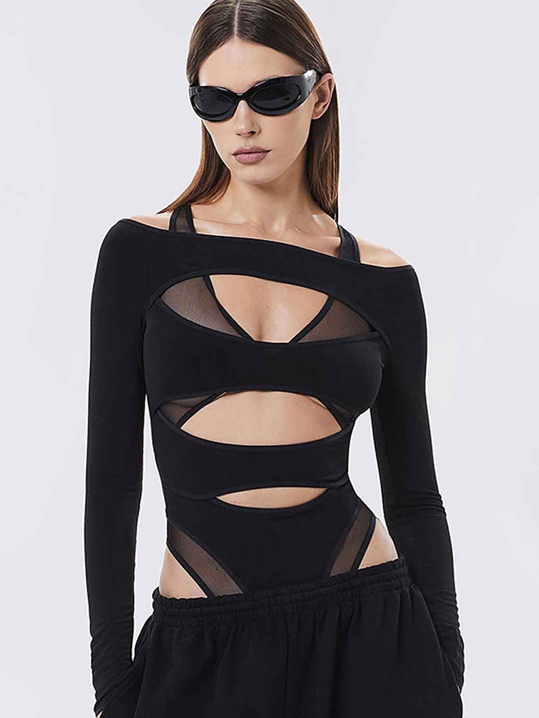 

LULU & SKY Off-Shoulder Styled Back Top, Black