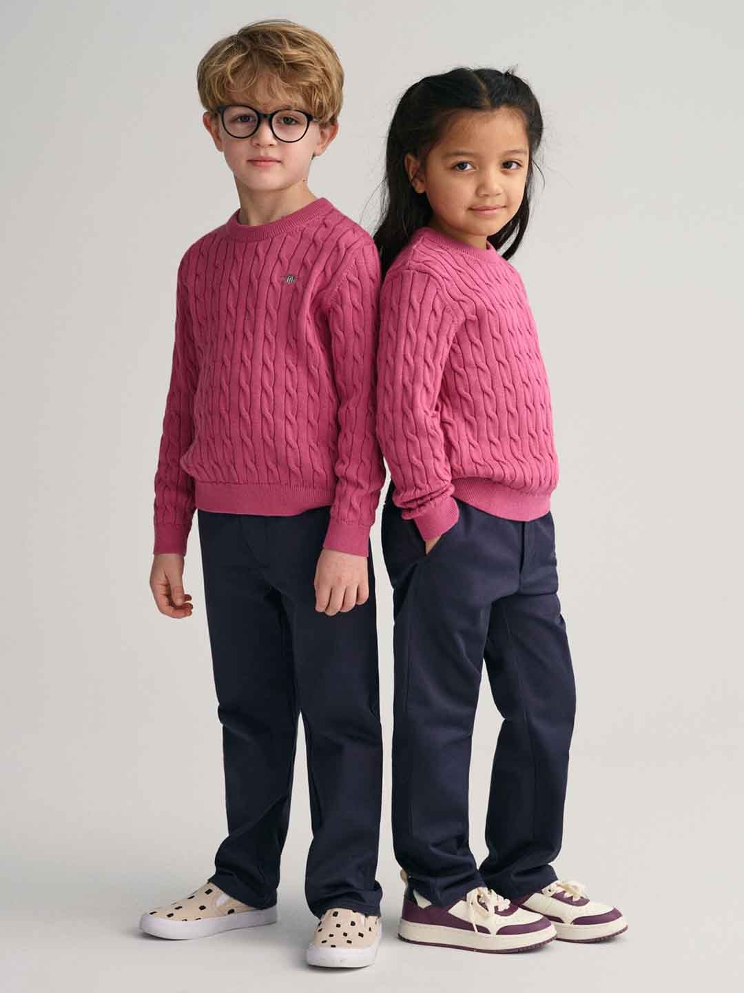 

GANT Boys Cable Knit Cotton Pullover Sweaters, Pink