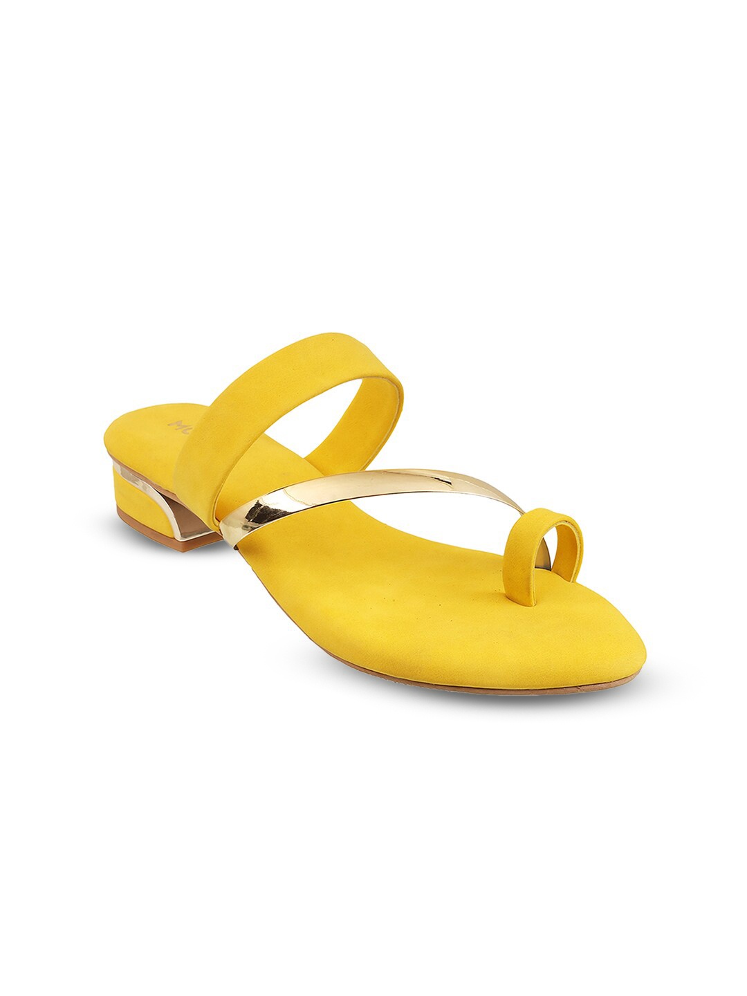 

Mochi One Toe Block Heels, Yellow