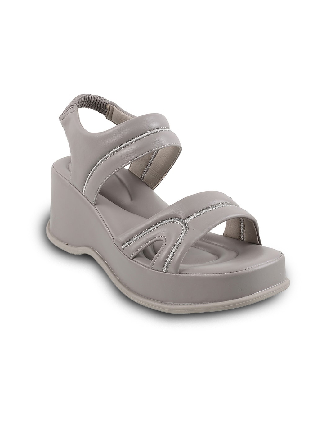 

Mochi Open Toe Wedge Heels, Grey