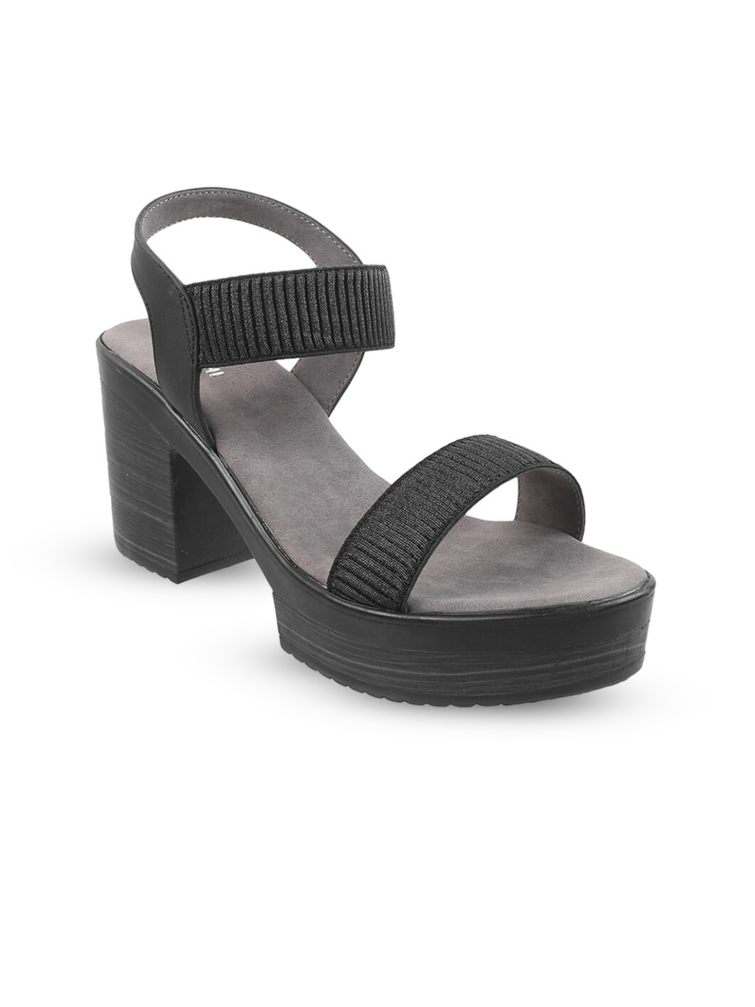 

Mochi Open Toe Platform Heels, Black