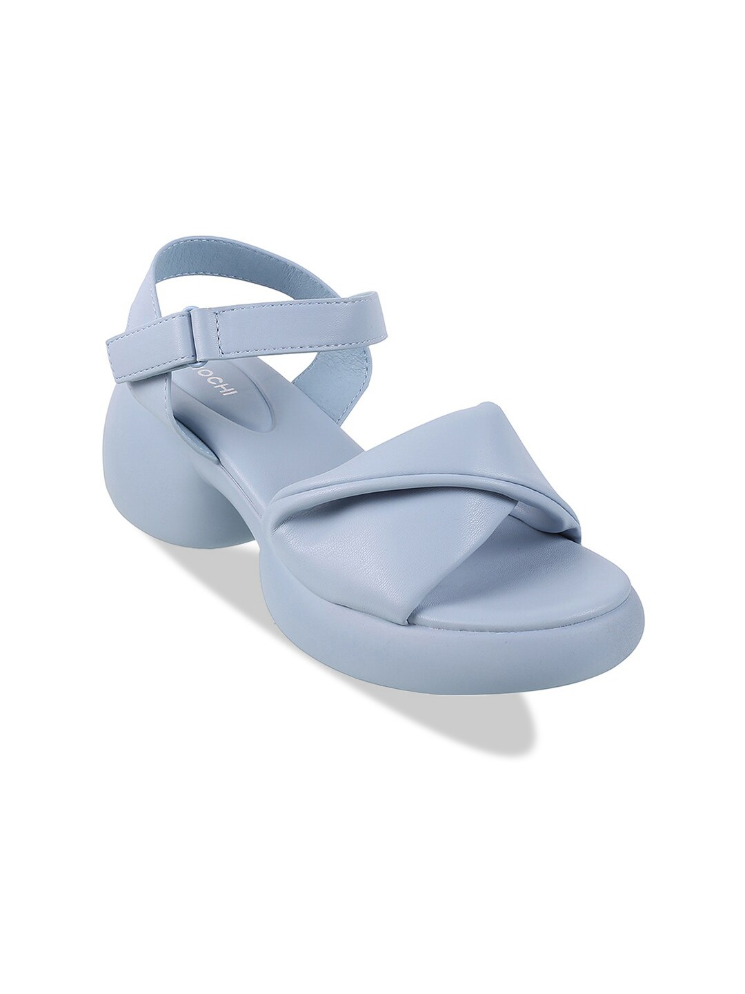 

Mochi Open Toe Block Heels, Blue