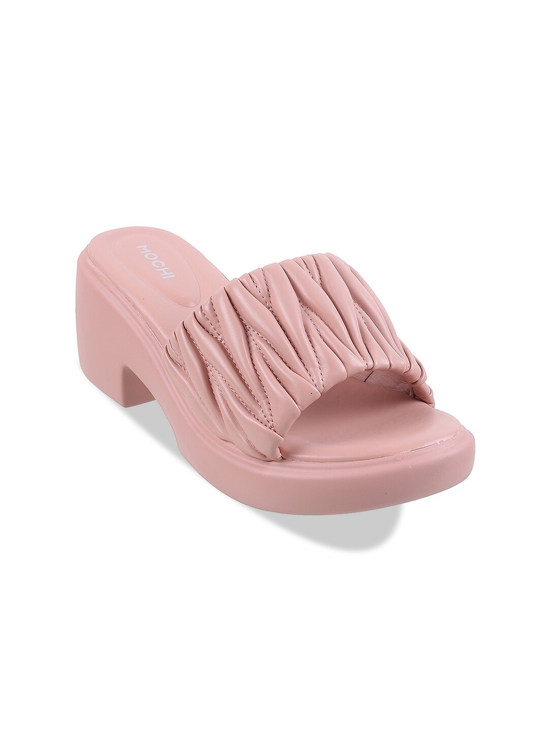 

Mochi Open Toe Platform Heels, Peach