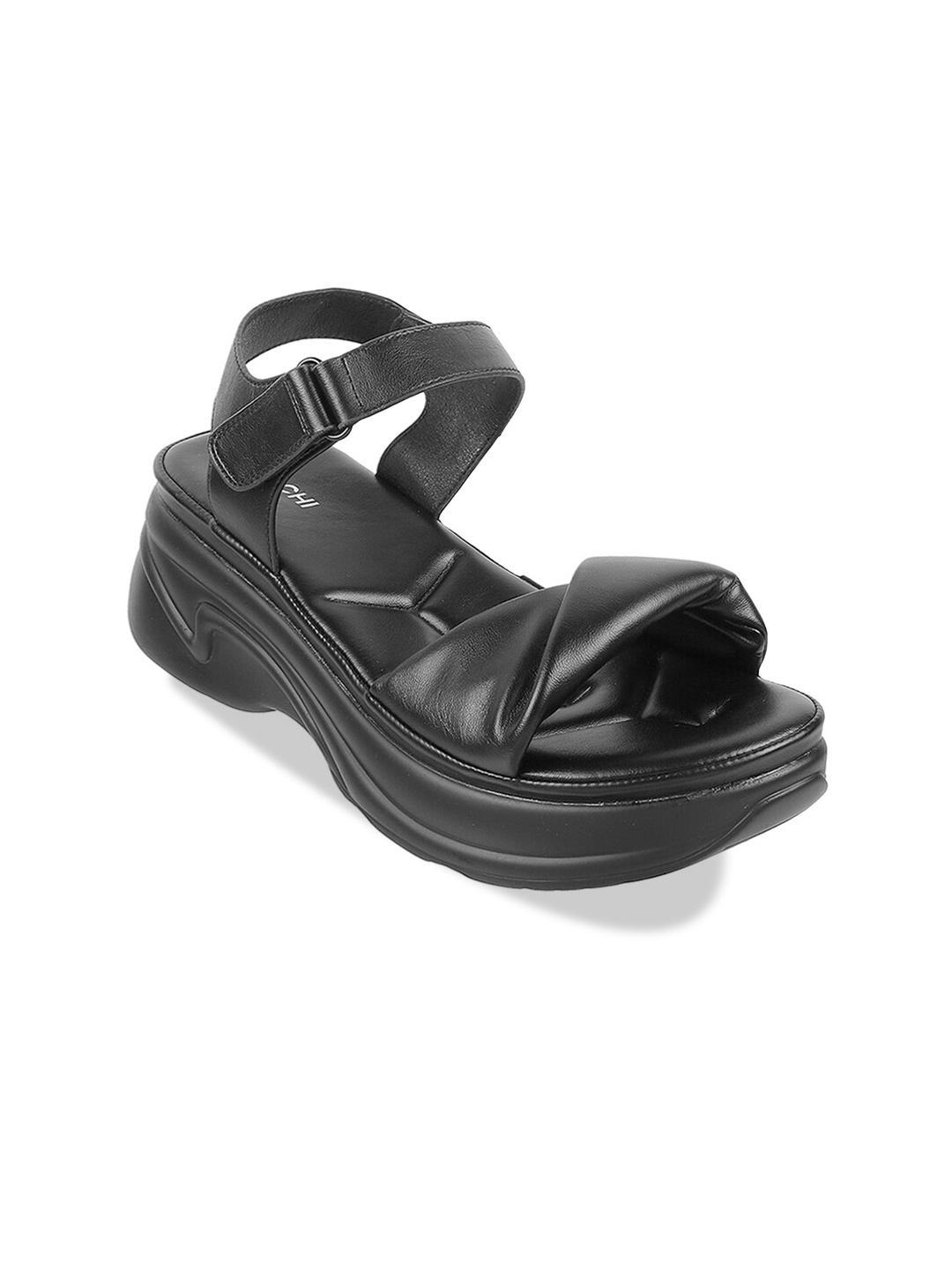 

Mochi Open Toe Wedge Sandals, Black